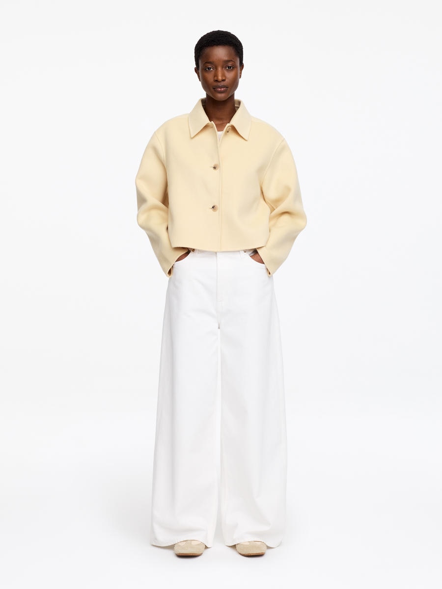 ARKET Women's  Doublé Wool-Blend Overshirt Yellow,  size 36