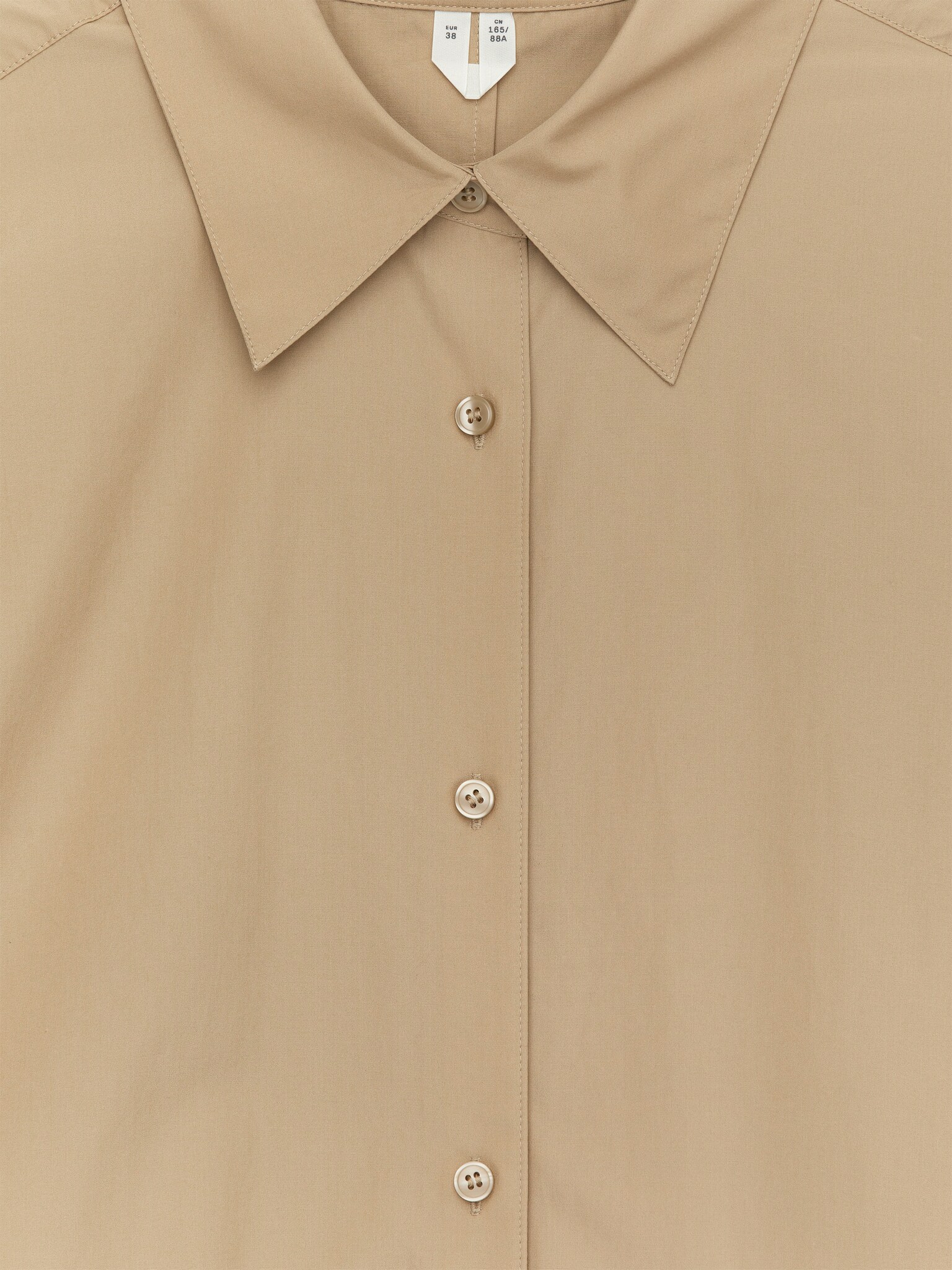 Robe chemise oversize - Beige/Marron foncé/Blanc - 4