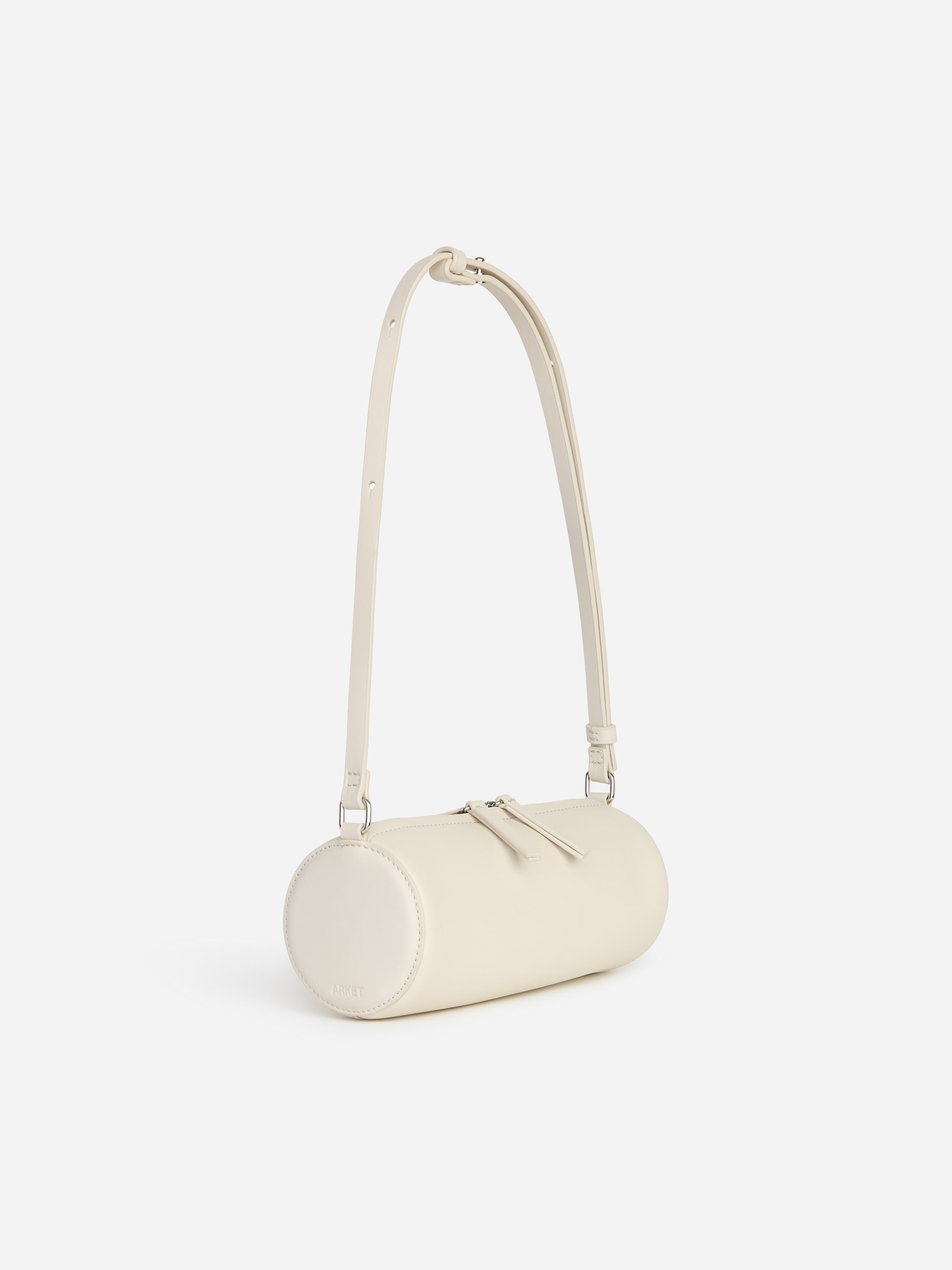Borsa a spalla cilindrica in pelle - Bianco sporco - women - StillMedia/DescriptiveStillLife - 2
