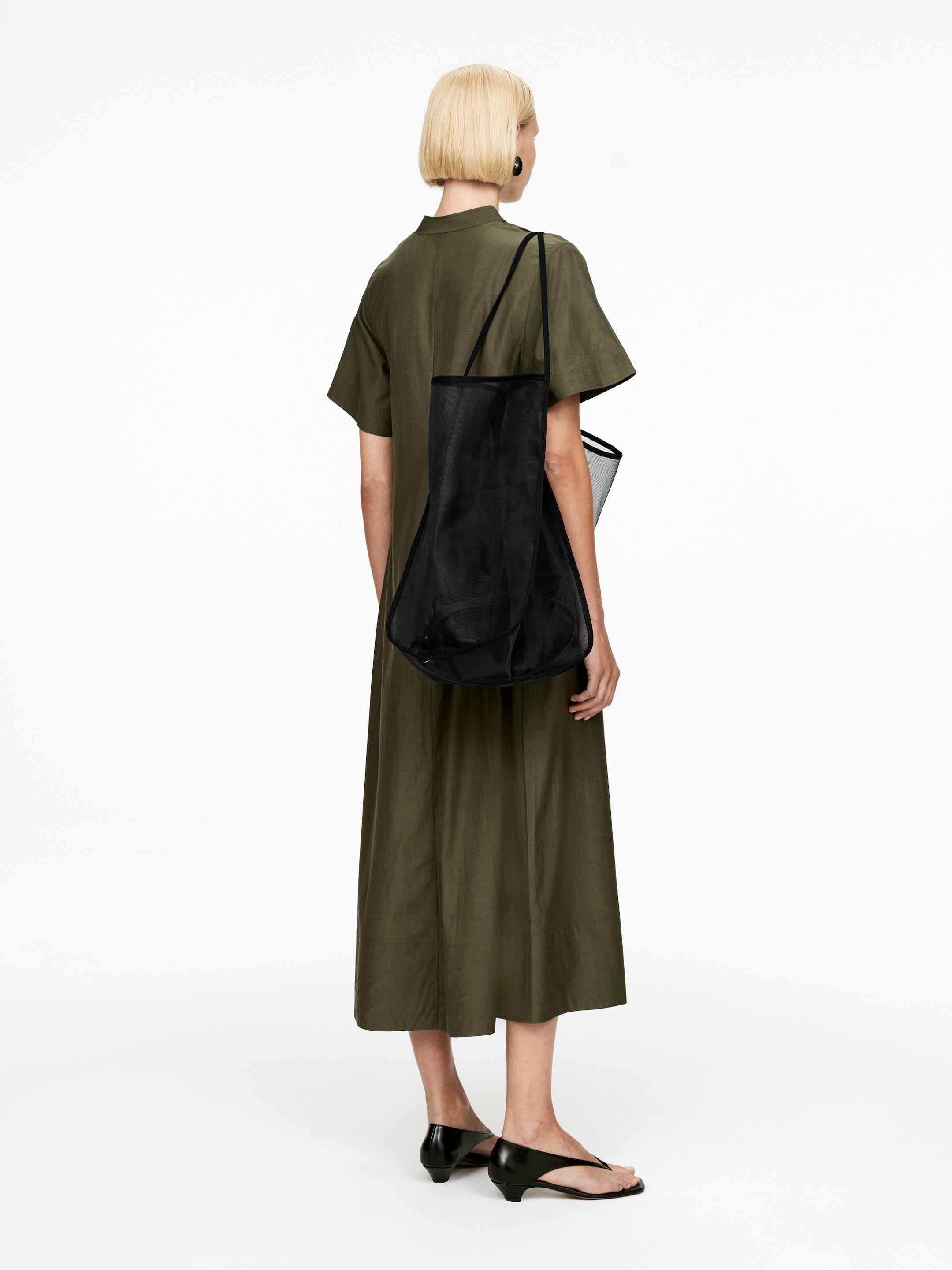 View larger image: Cupro-Cotton Dress - Green - Ladies | H&M GB 3