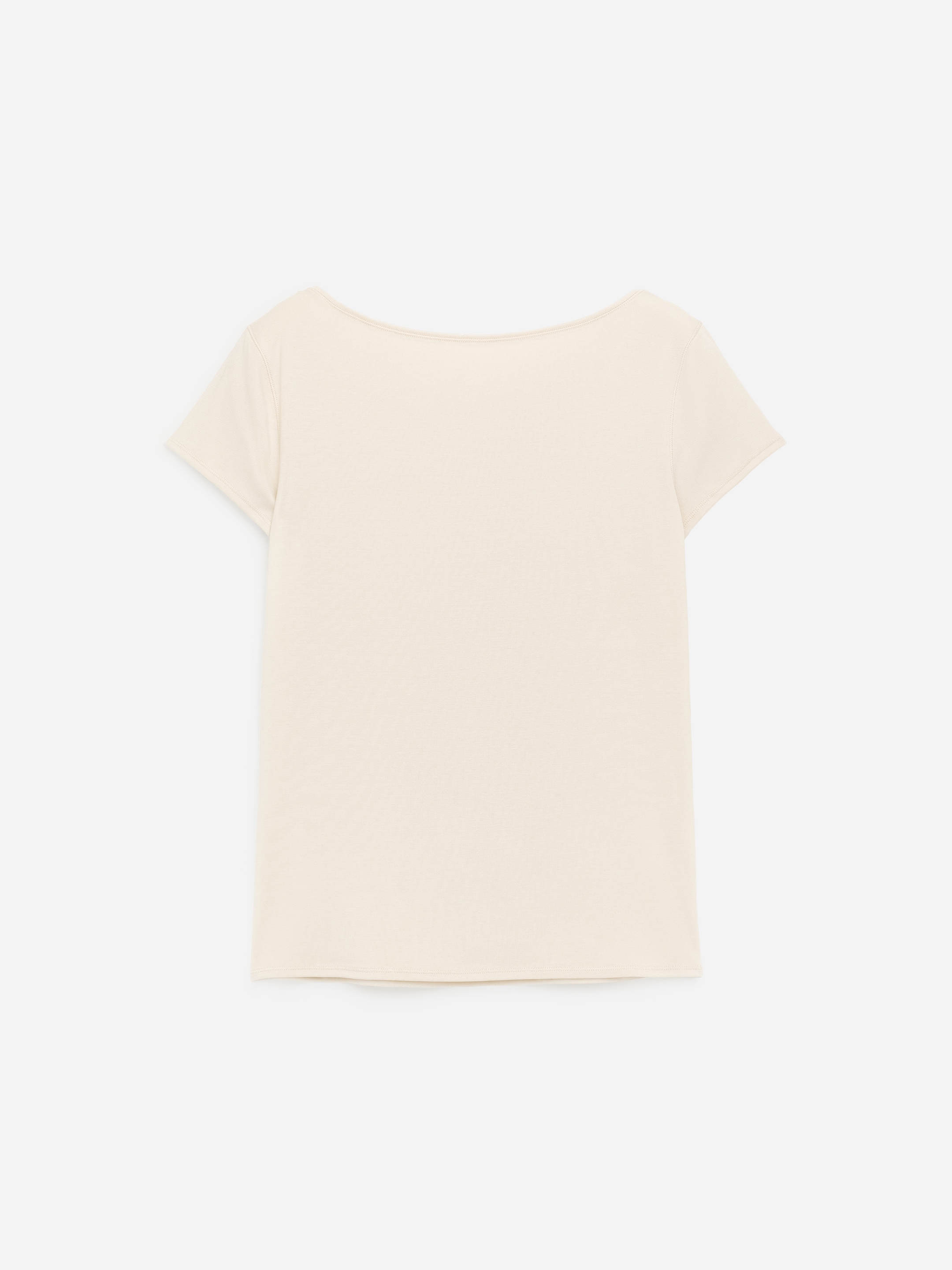 Boat-Neck Stretch T-Shirt - Off White - Slim fit - Women - StillMedia/DescriptiveStillLife - 5