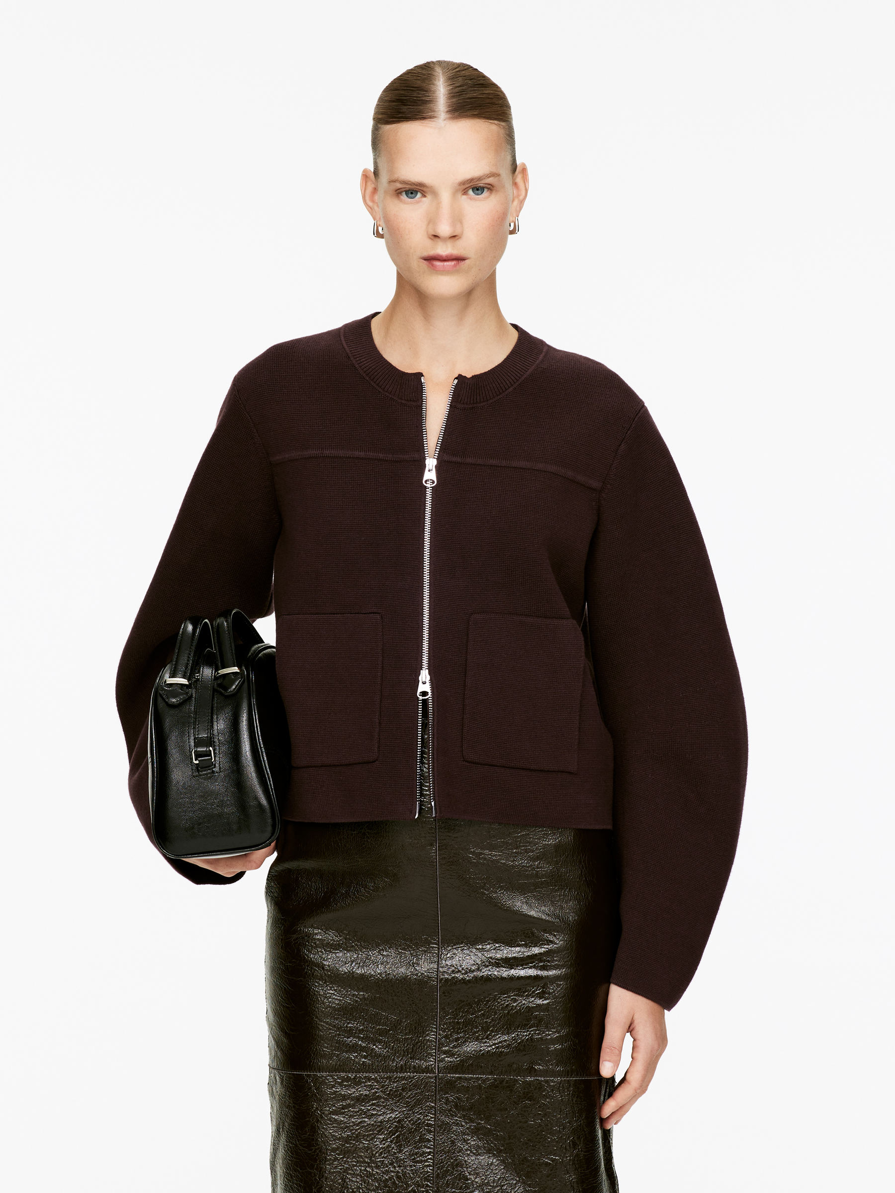 Chaqueta de algodón - Marrón oscuro - Corte holgado - Women - StillMedia/Lookbook - 6