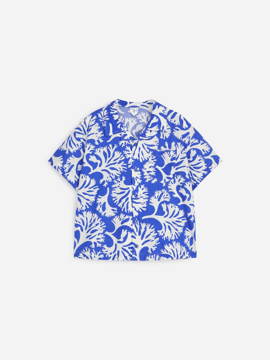 ARKET Boys  Printed Resort Shirt Blue,  size 92