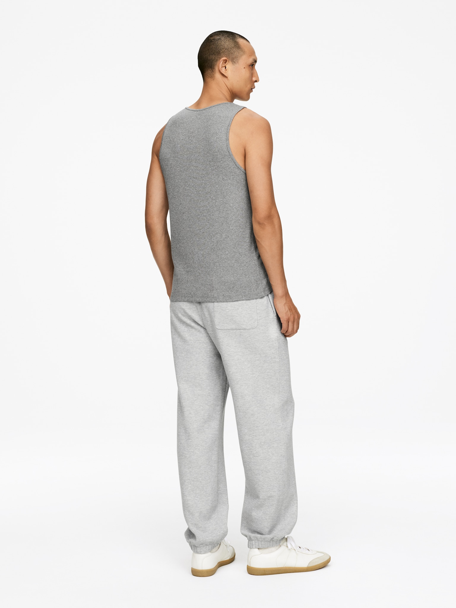 Ribbed Tank Top - Grey/White - 3