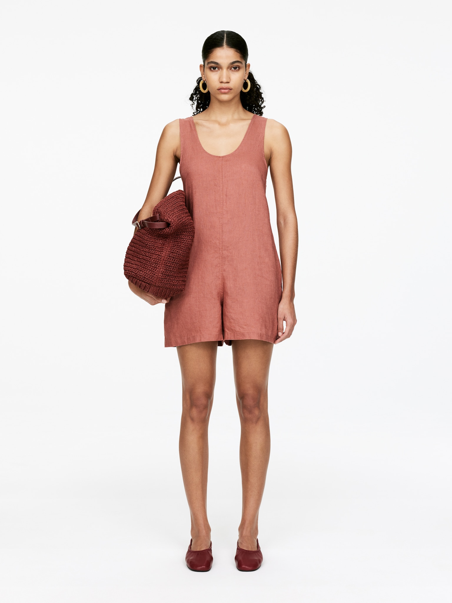Tutina in lino - Ruggine/Nero