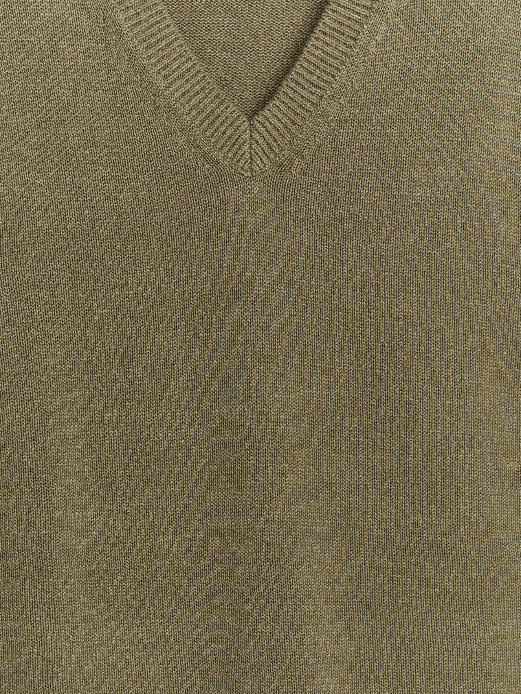 Knitted Linen Cotton Vest - Khaki Green - Relaxed fit - Men - StillMedia/DescriptiveDetail - 1