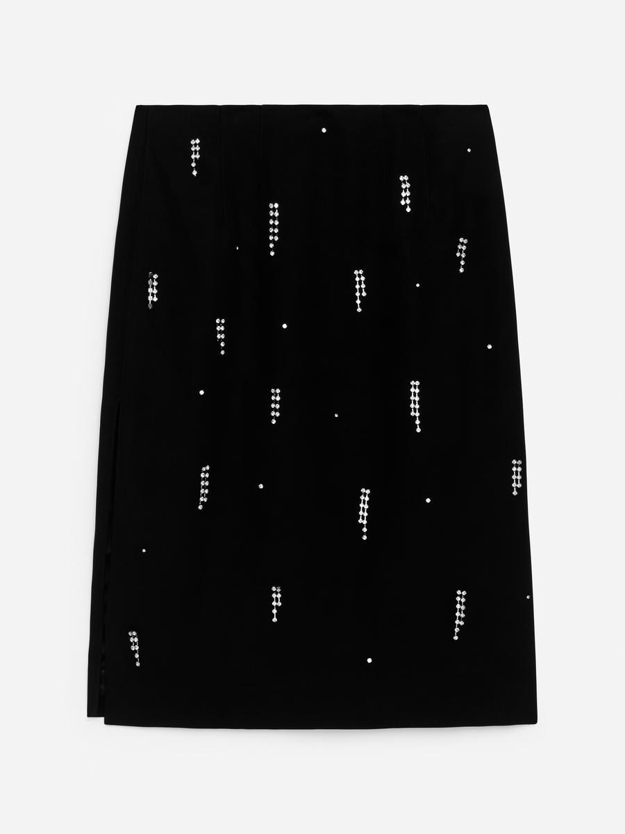 ARKET Women's  Rhinestone-Detail Midi Skirt Black,  size 34