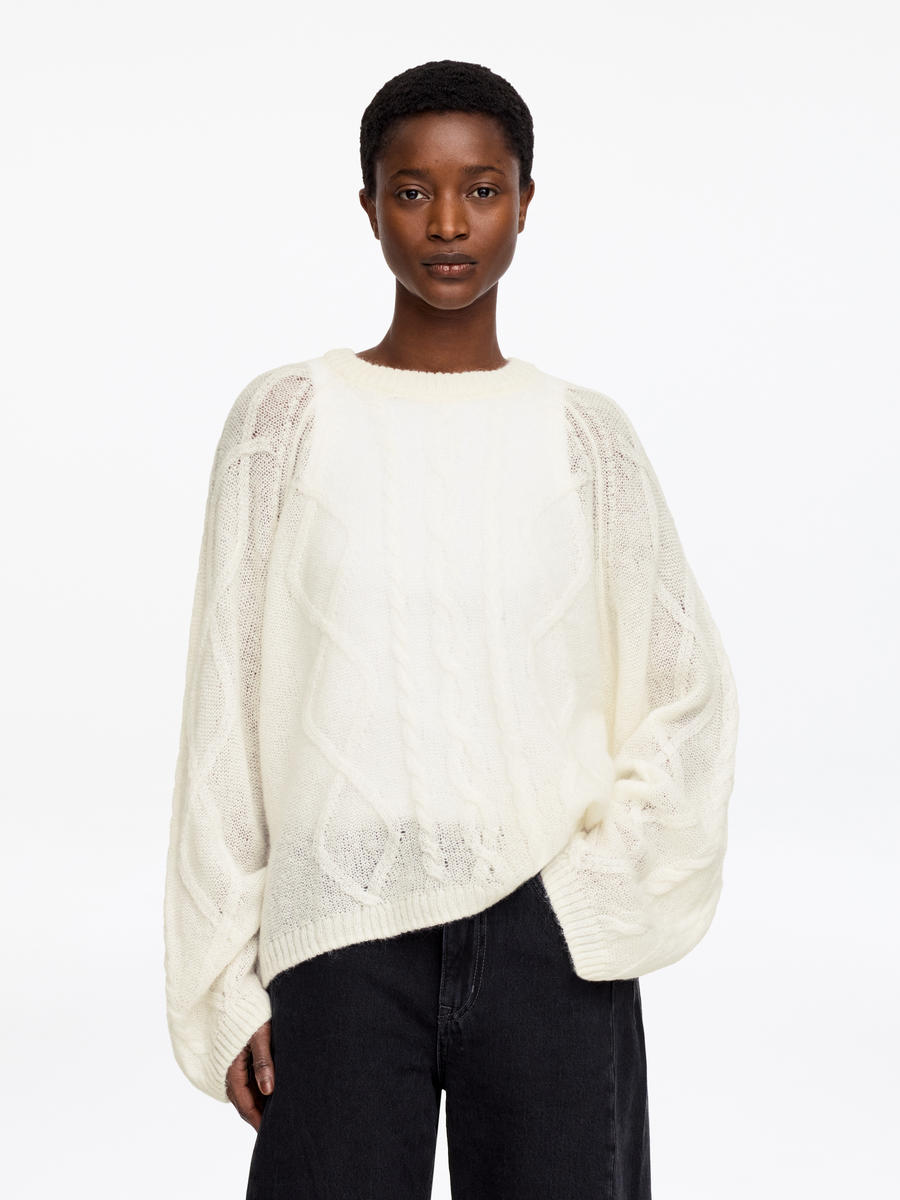 ARKET Women's  Wool-Mohair Blend Jumper White,  size XS