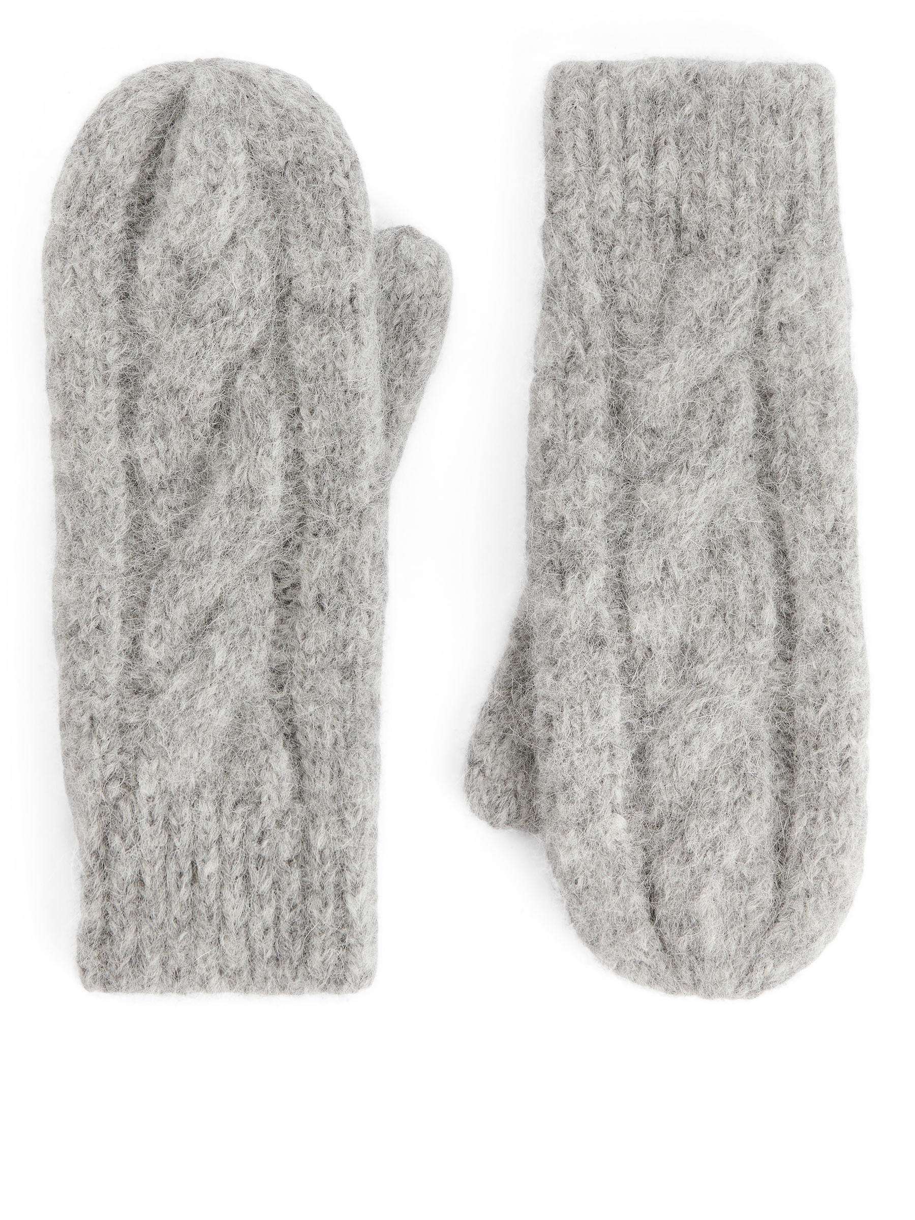 Fäustlinge aus Alpakawolle und Wolle - Graumeliert - Damen - StillMedia/DescriptiveStillLife - 1