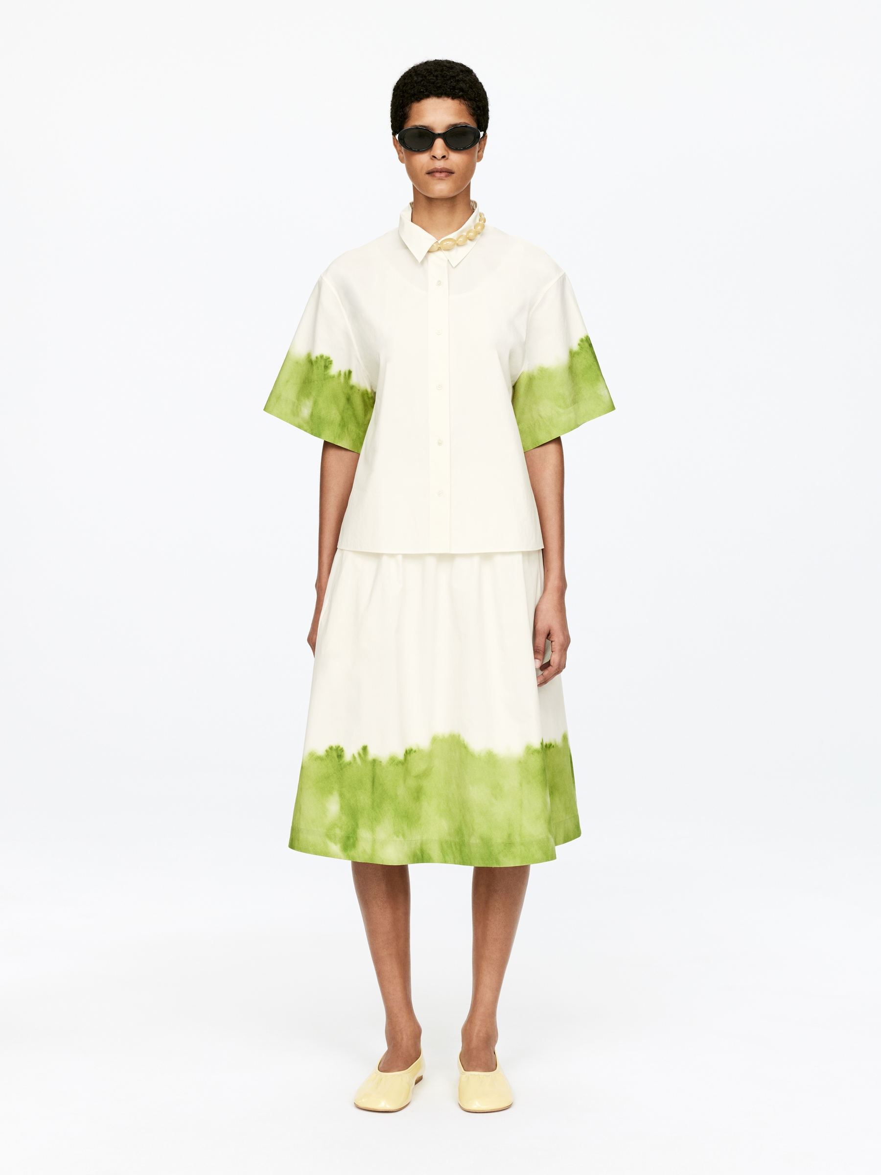 Bedrucktes Hemd - Off White/Green - Regular Fit - Women - StillMedia/Lookbook - 5