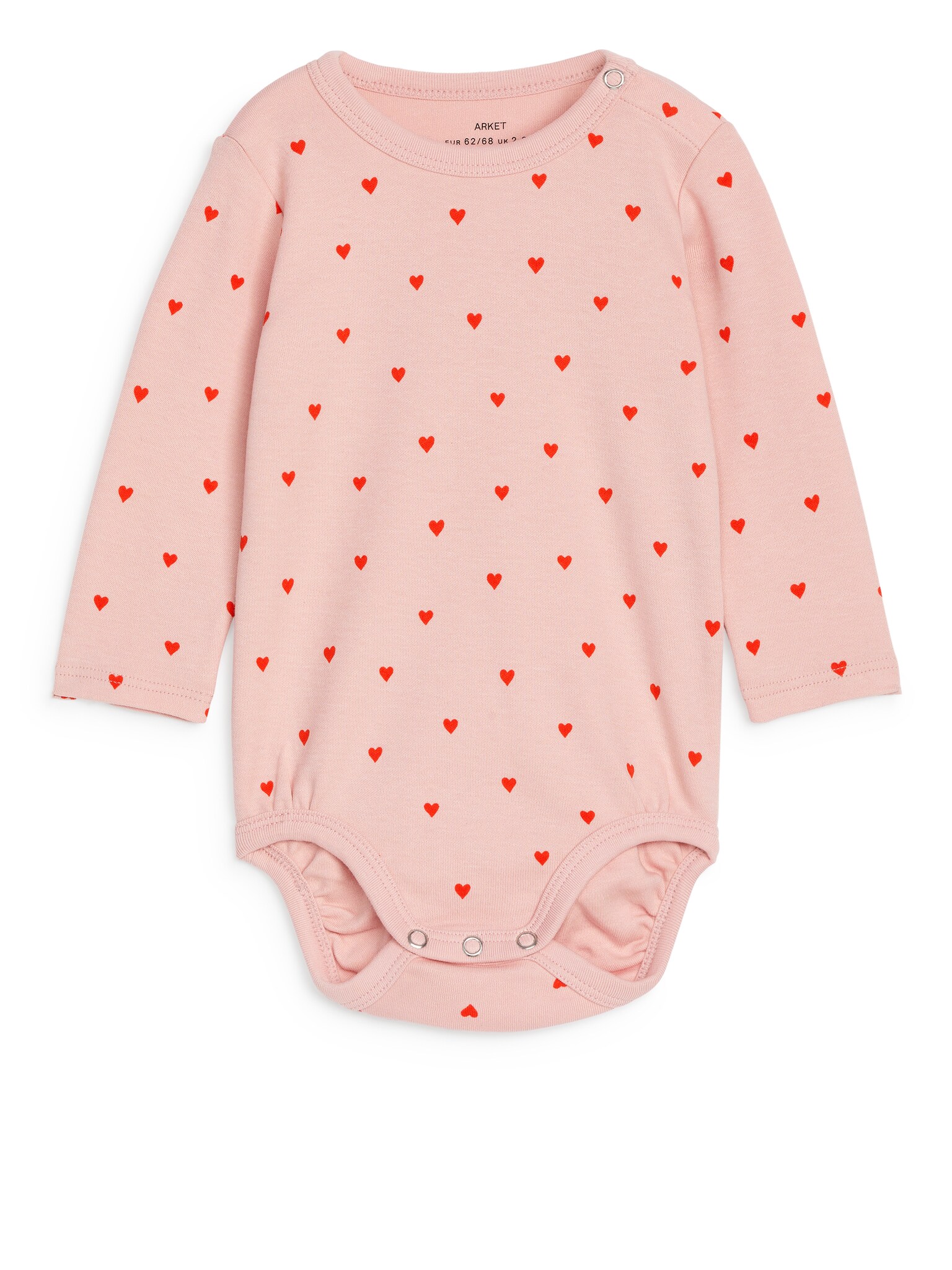 Långärmad body - Rosa/hjärtan/Ljusblåmelerad/Offwhite/Röda hjärtan