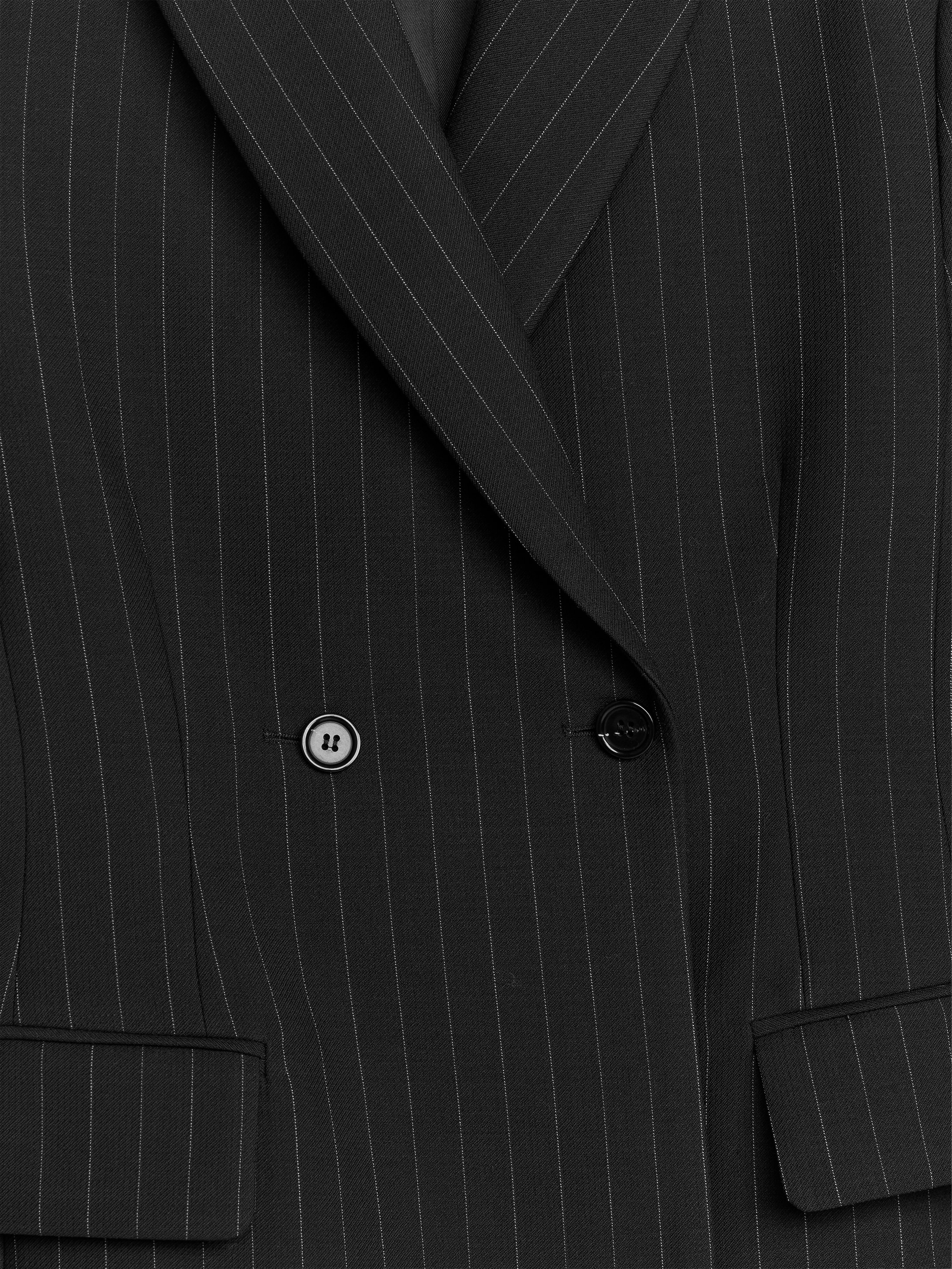 Dubbelknäppt kritstrecksrandig kavaj - Svart - Slim fit - Women - StillMedia/DescriptiveDetail - 1