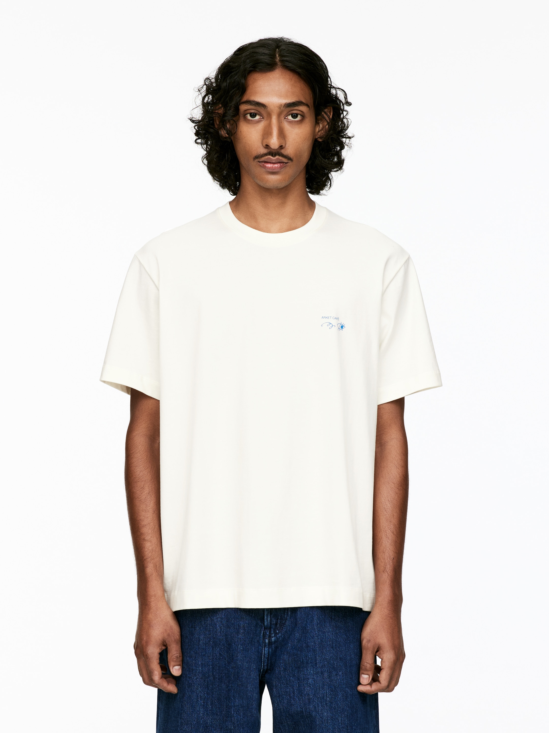 Visualizza immagine più grande: T-shirt con stampa ARKET CAFÉ - Bianco sporco/Blu - UOMO | H&M IT 1