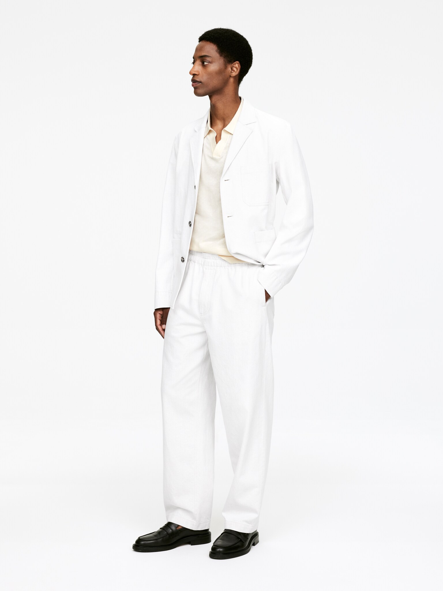 Polo en lin et coton - Blanc cassé/Taupe clair/Bleu foncé/Taupe/Bleu foncé/Bordeaux/Bleu foncé/Vert kaki - 5