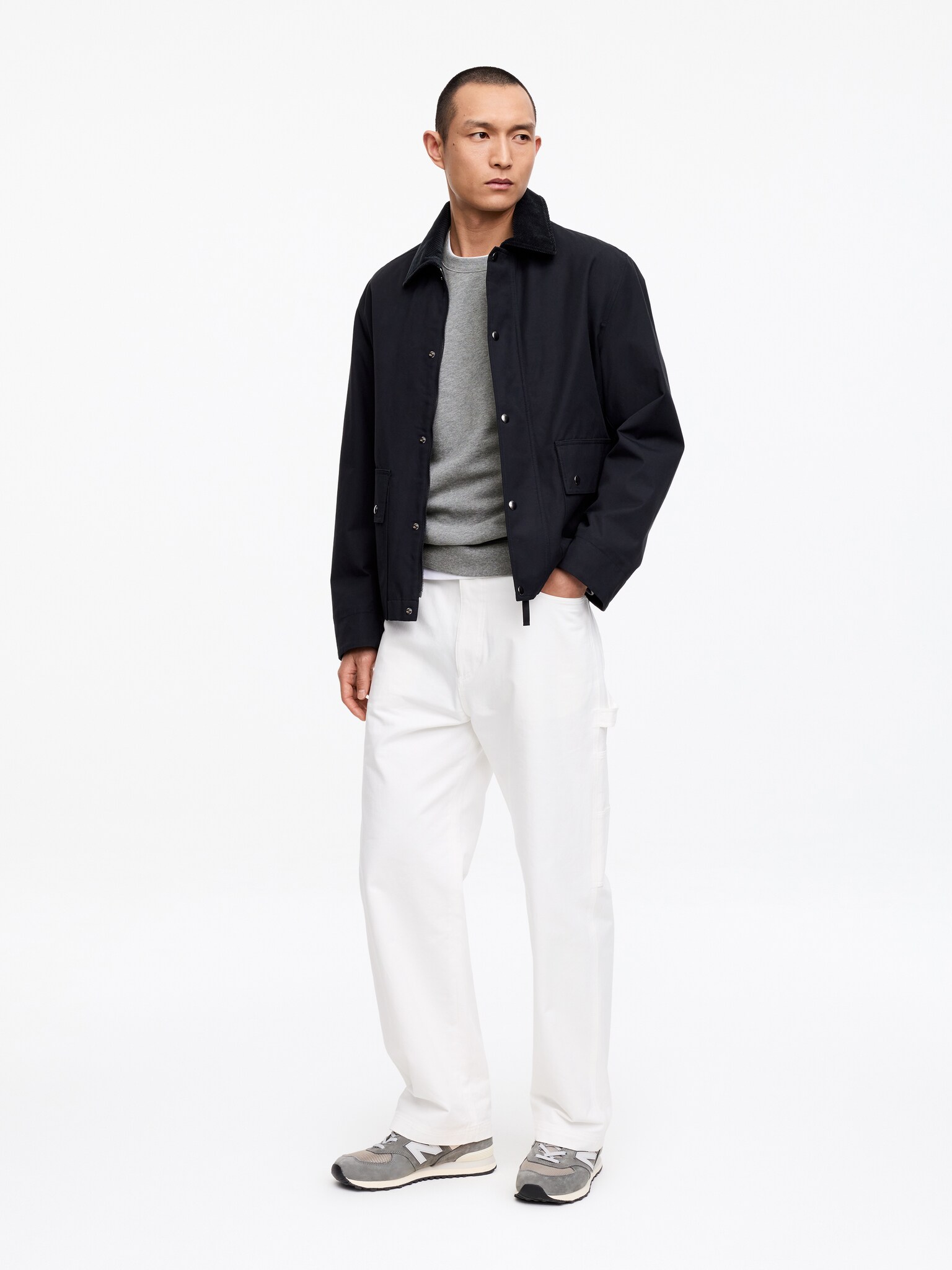 středně silná mikina - Šedá/Tmavě modrá/Black - 5