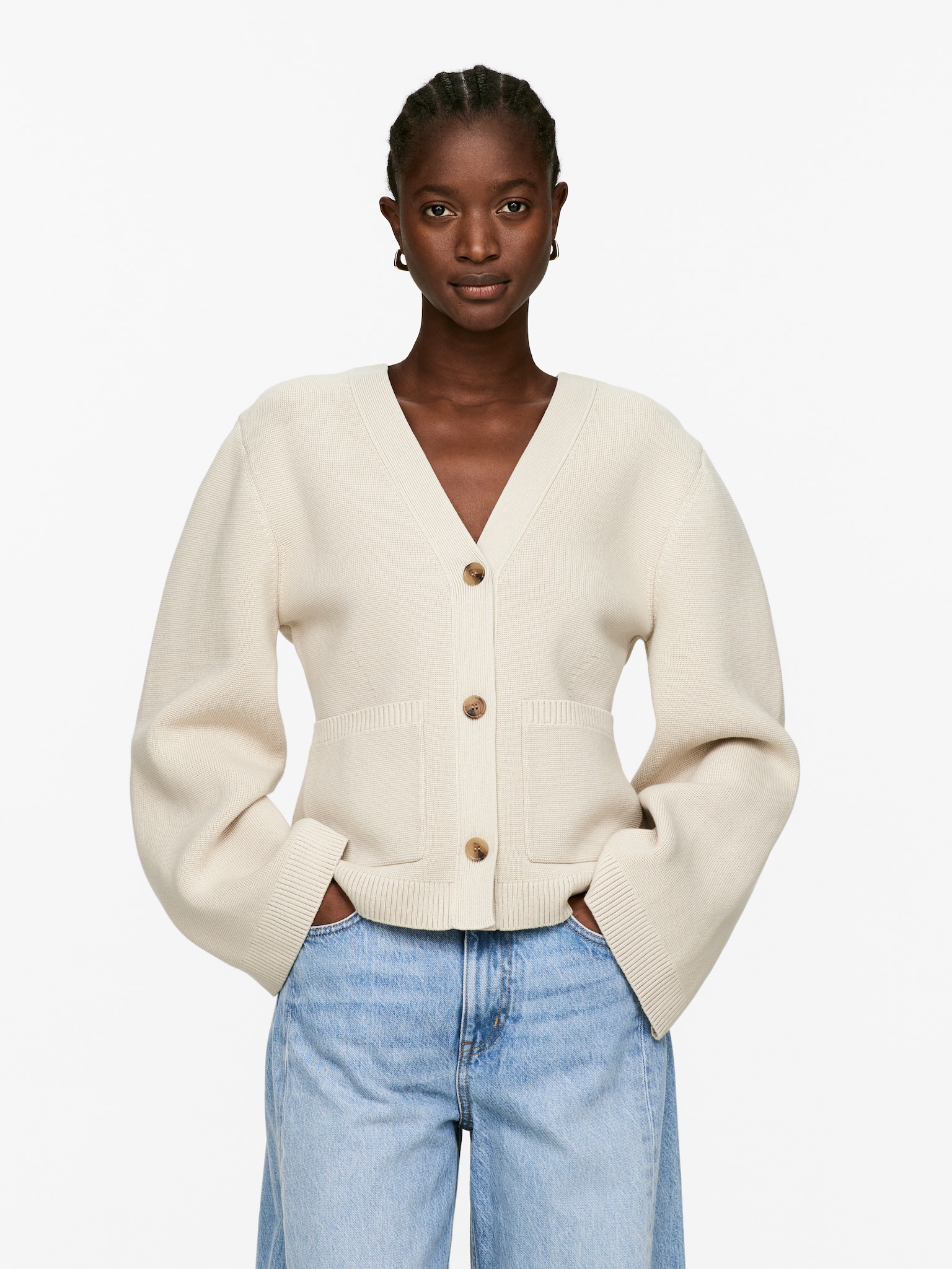 Cotton Cardigan - Light Mole