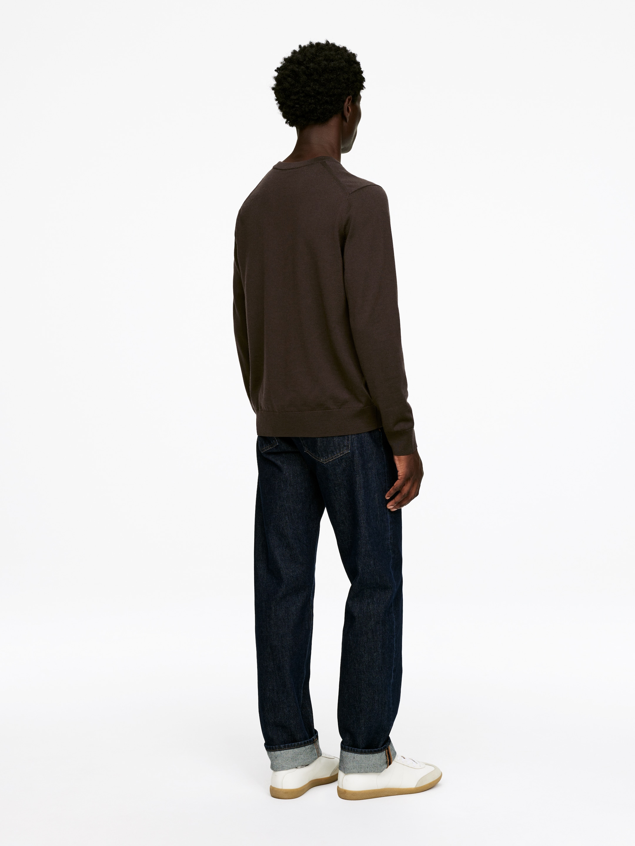 Visualizza immagine più grande: Maglione in lana merino con lavorazione sottile - Marrone scuro - UOMO | H&M IT 2