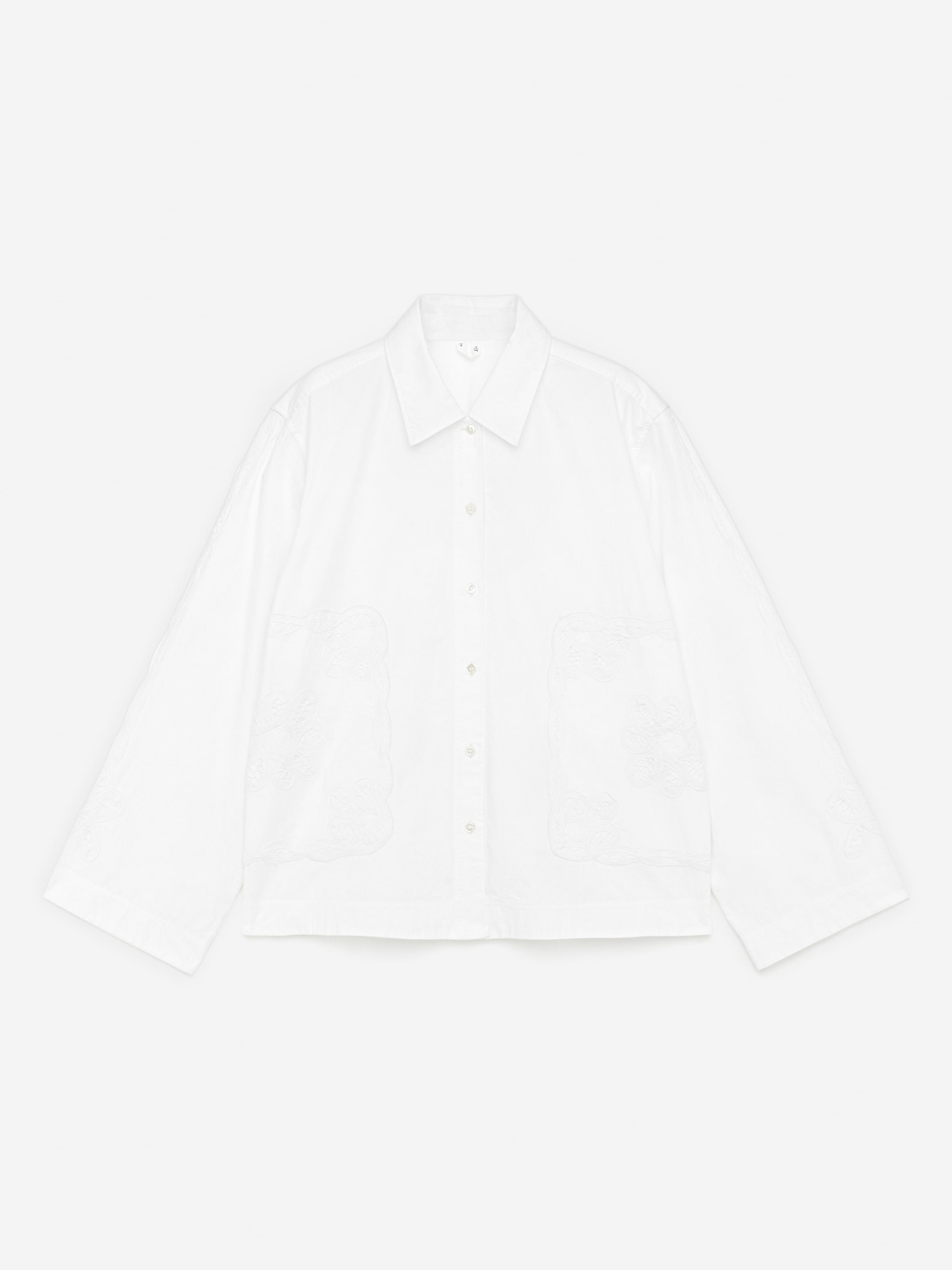 Embroidery-Detail Shirt-#F4F3E9-15250