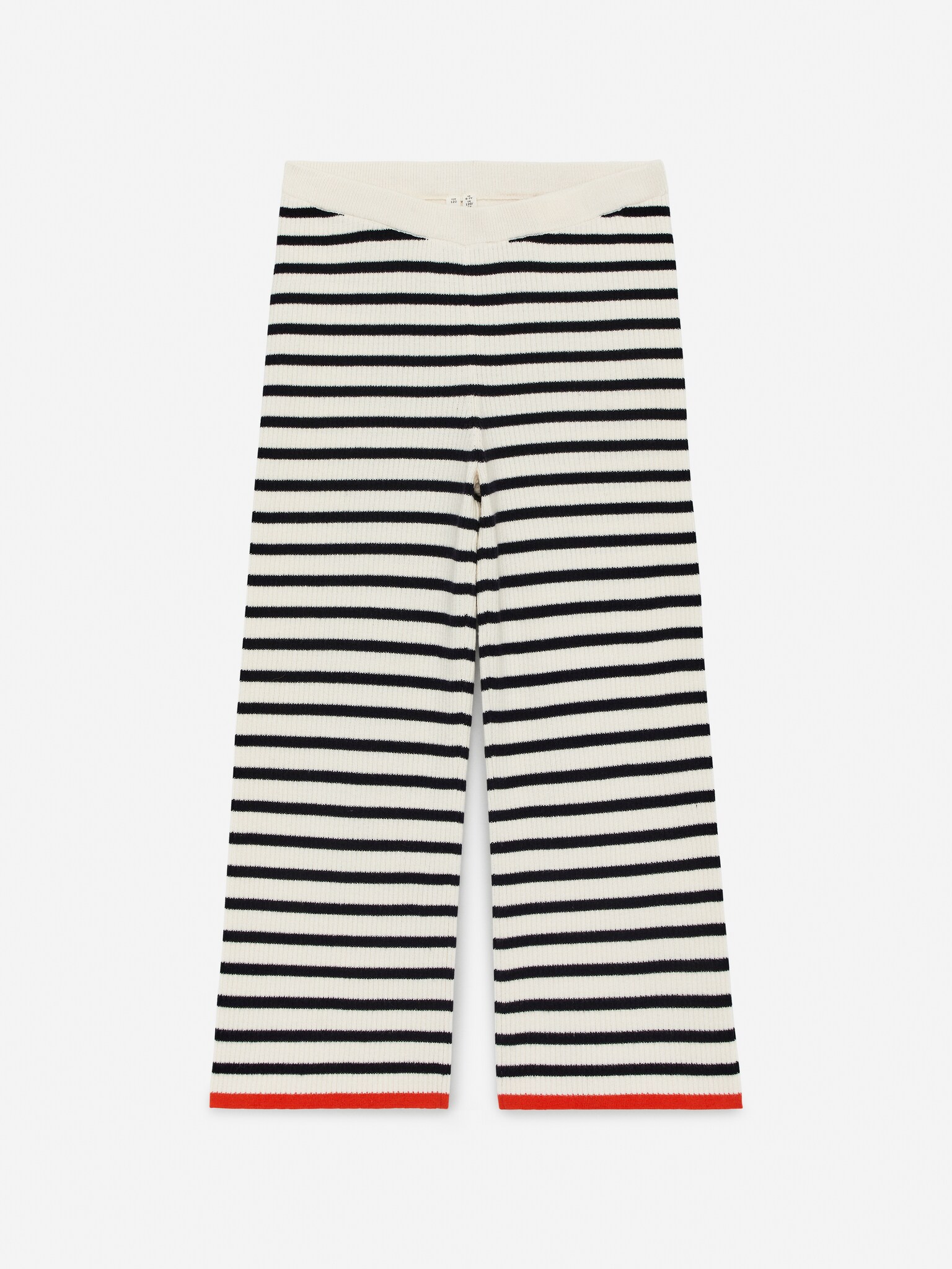 Pantaloni con lavorazione a coste - Bianco/Nero
