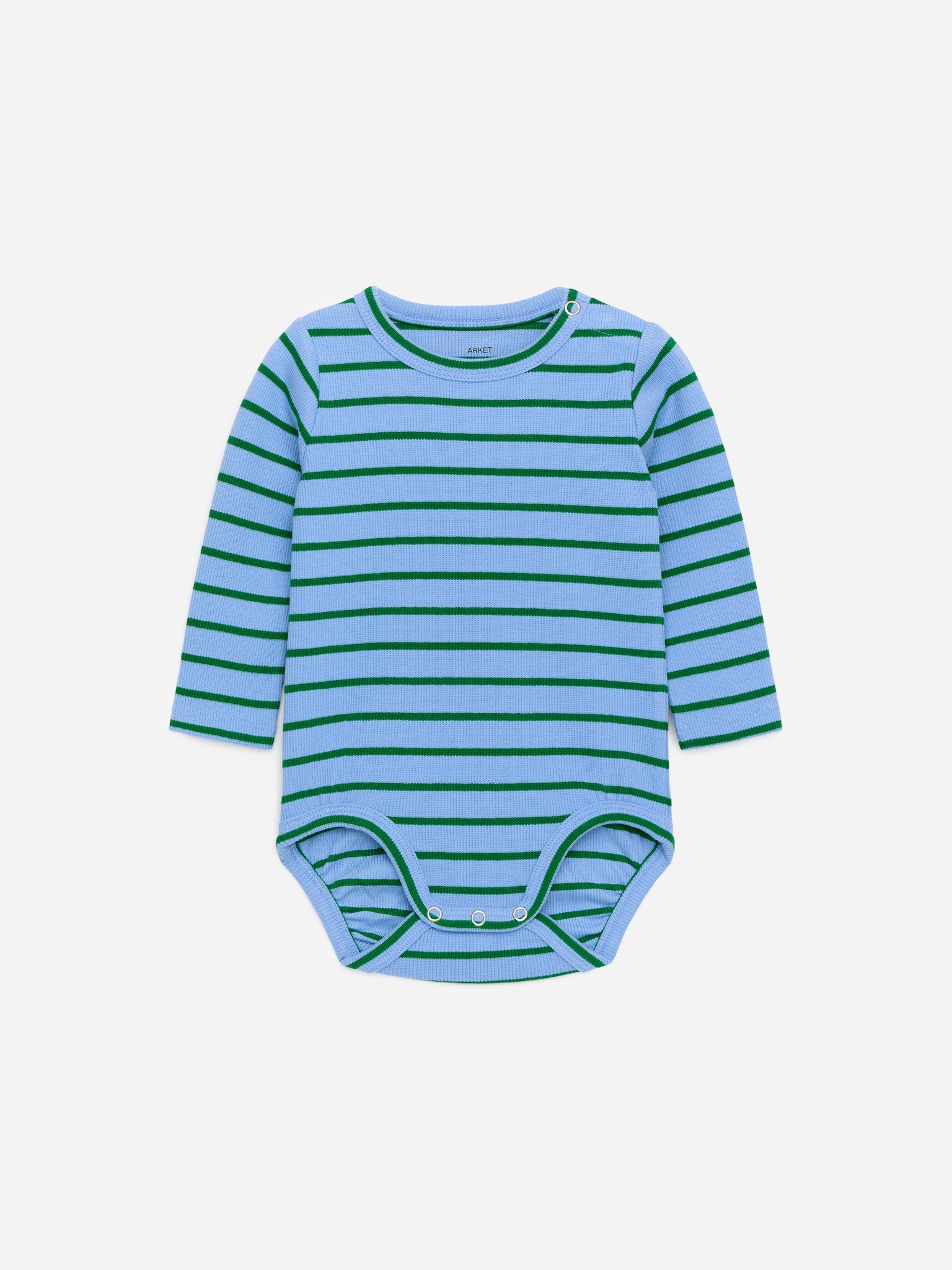 Ribbed Long-Sleeve Bodysuit - Light Blue/Green/Beige/Black/Dark Green - 1