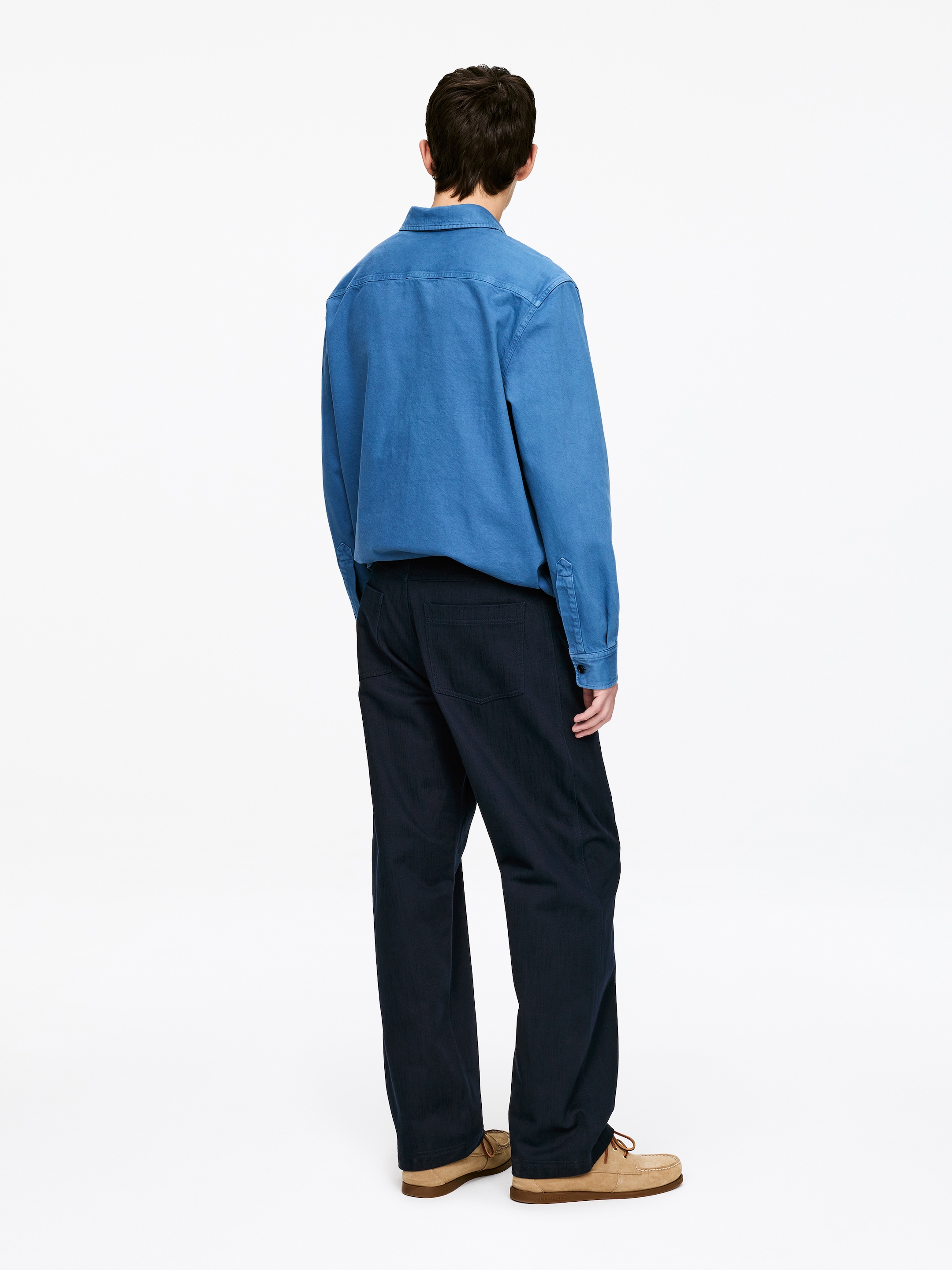 Lockere Hose aus Baumwolltwill - Dunkelblau - Relaxed Fit - Women - StillMedia/Lookbook - 4