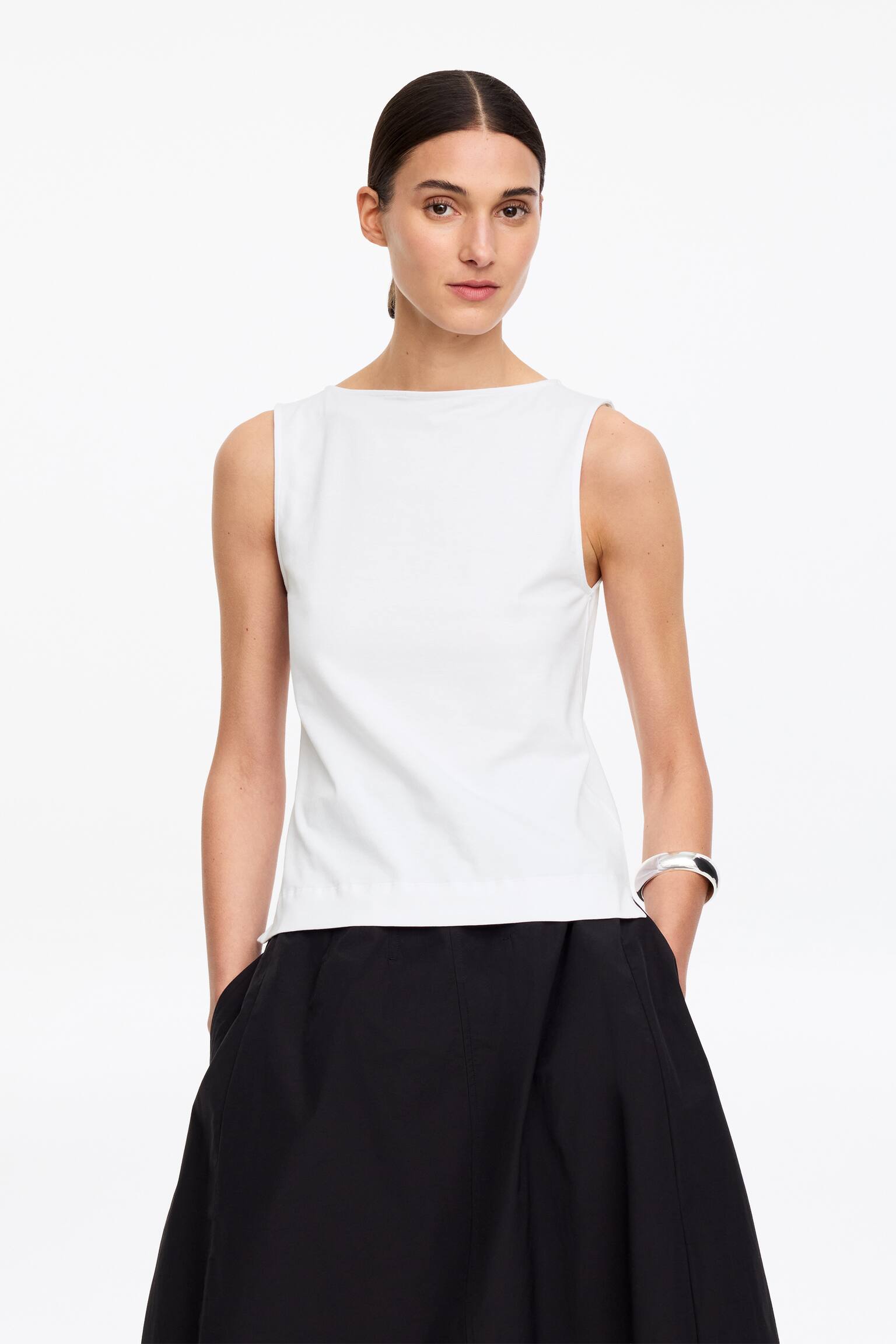 Linne med båtringning - Vit/Blå - 1