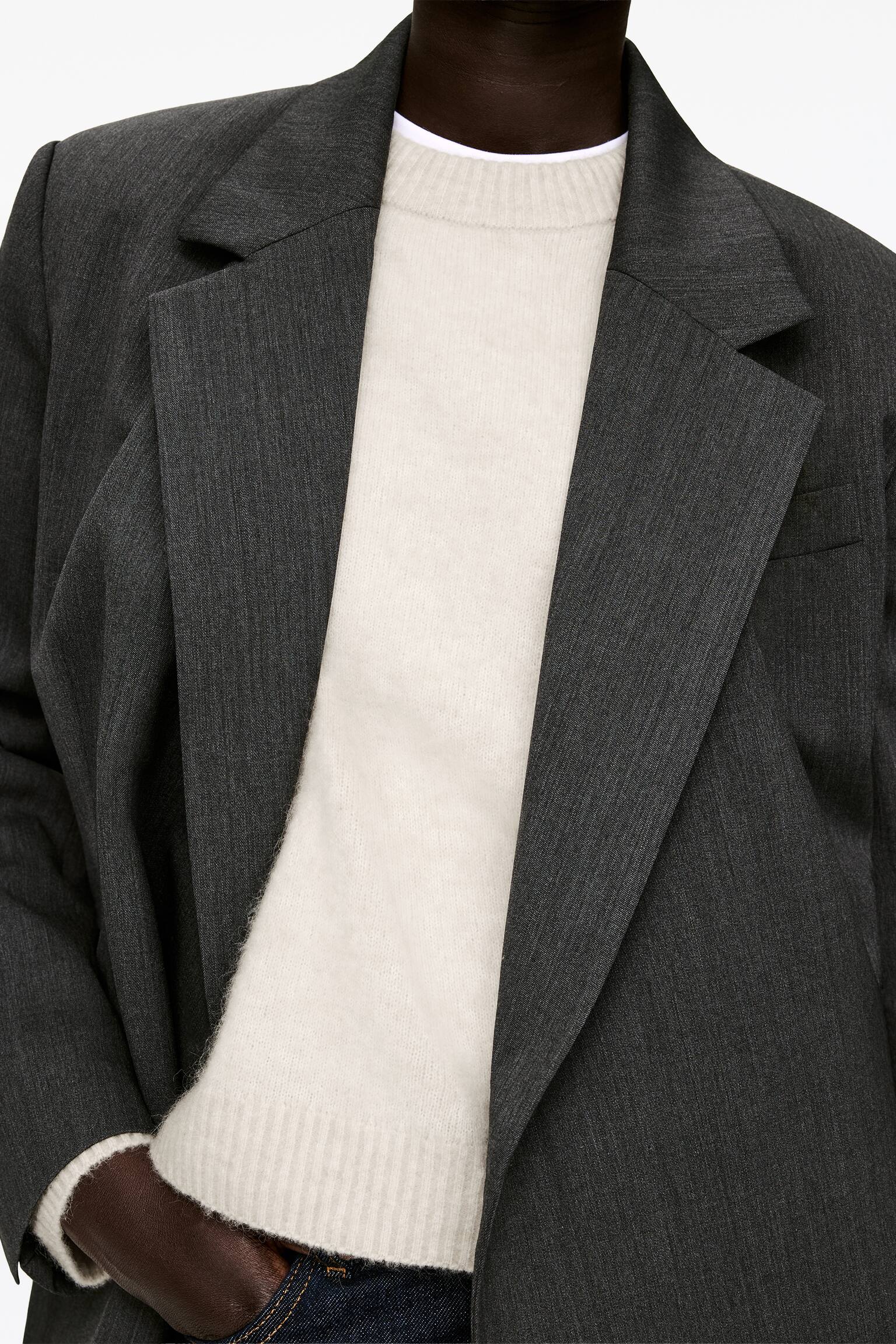 Maglione in misto alpaca e lana - Talpa chiaro/Marrone - 4