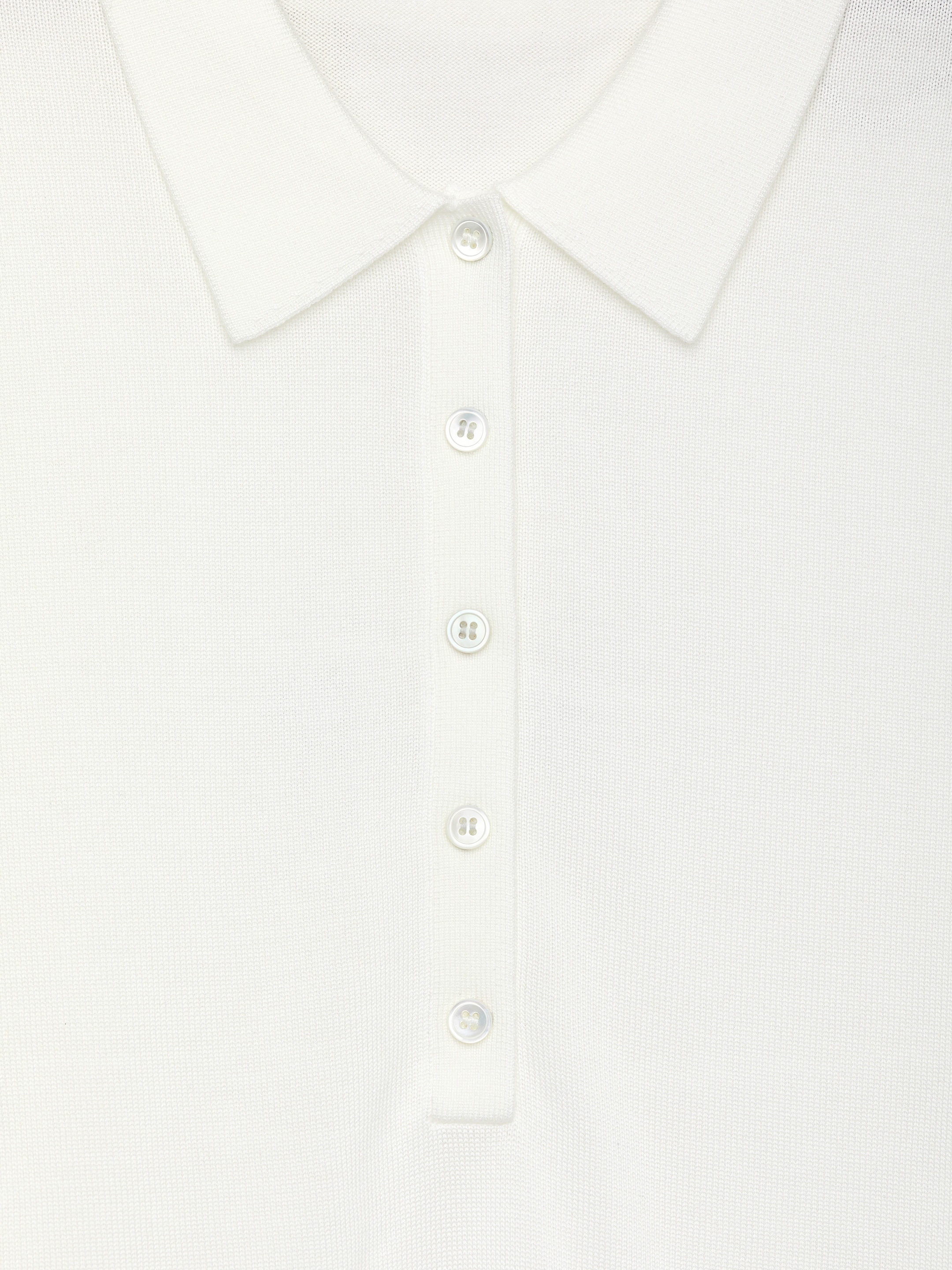 Knitted Polo Shirt - White - Regular fit - Women - StillMedia/DescriptiveDetail - 2