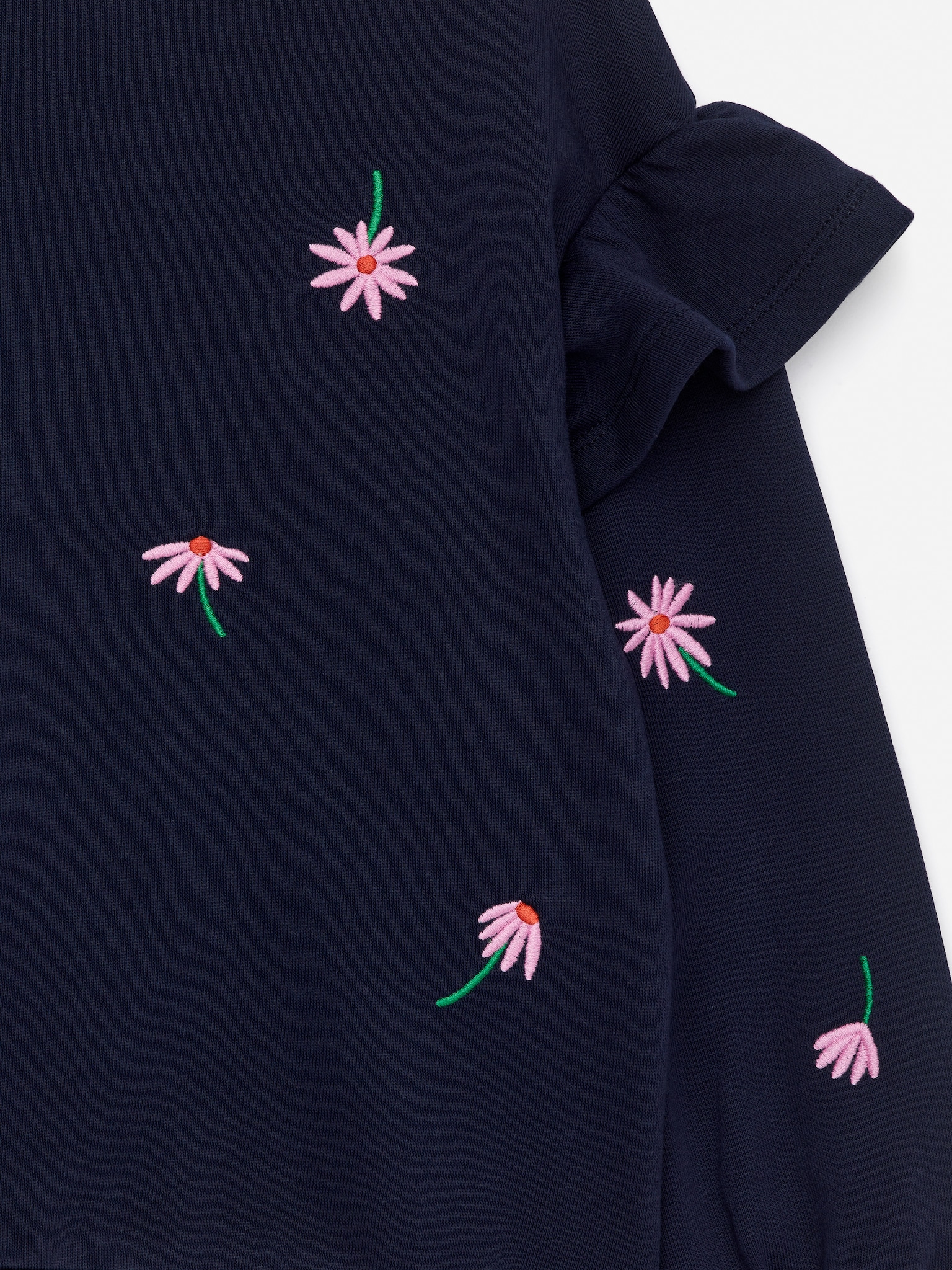 Sweatshirt med volanger - Mörkblå/rosa - 2