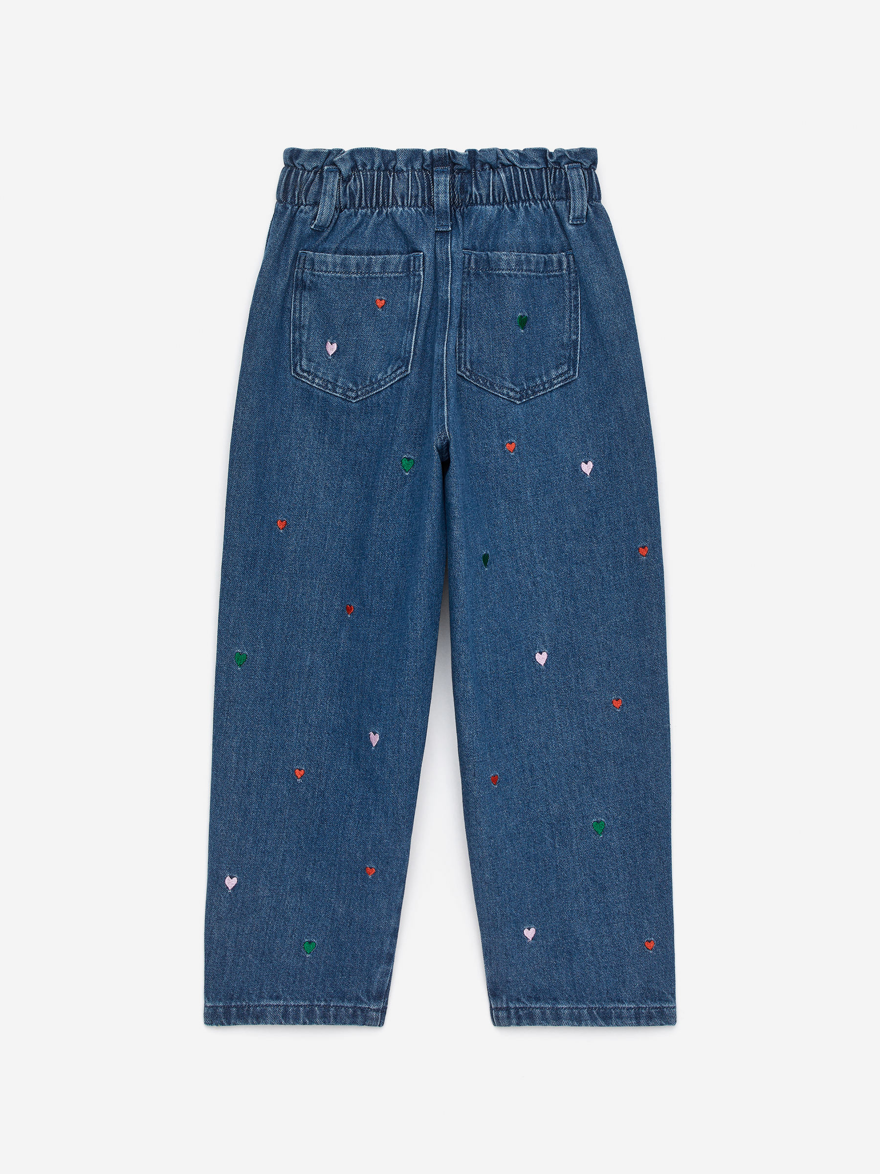 Embroidered Paperbag Jeans - Blue - Regular fit - Children - StillMedia/DescriptiveStillLife - 3