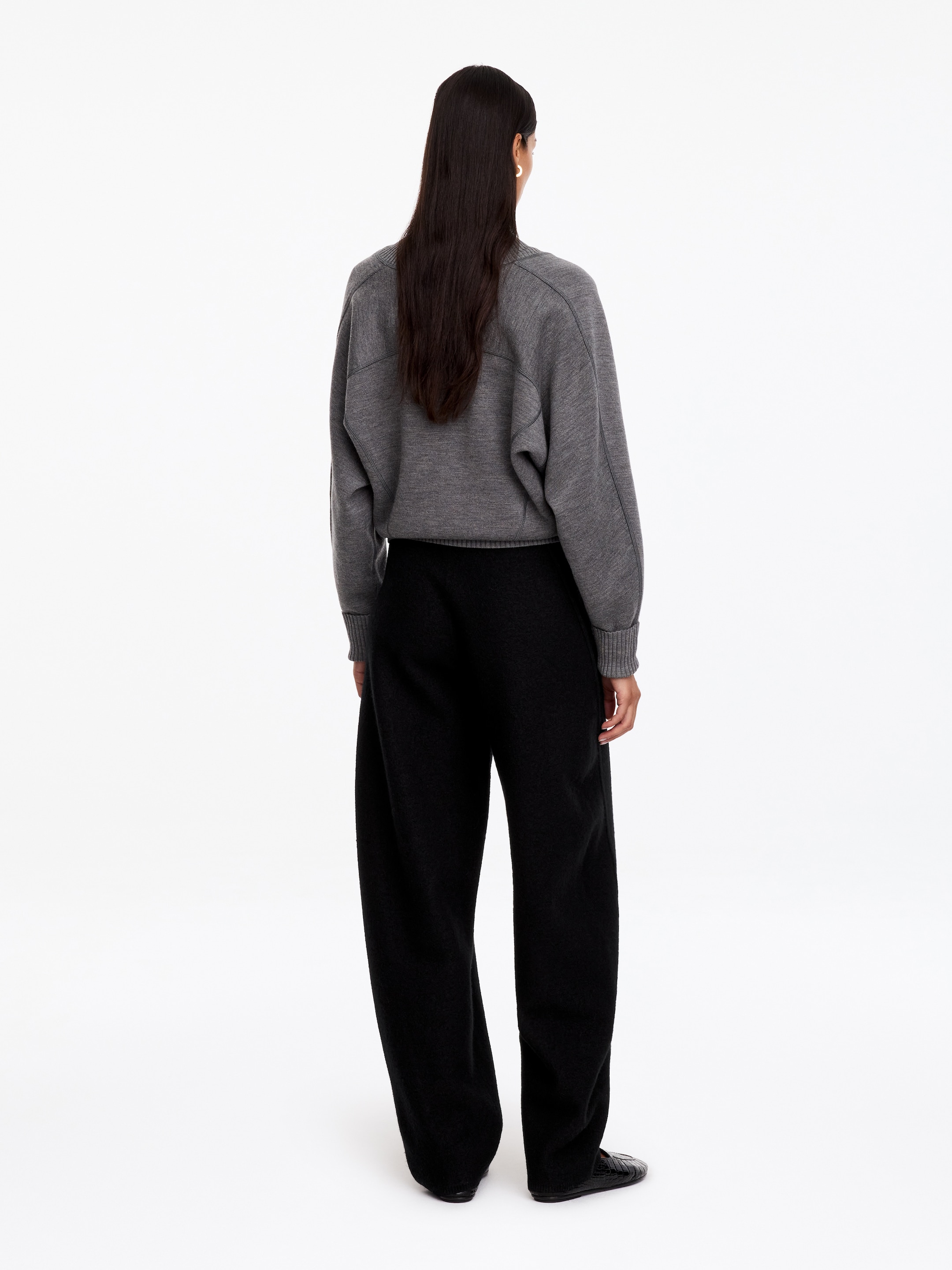 Pantalones en lana hervida - Negro - Corte holgado - women - StillMedia/Lookbook - 2