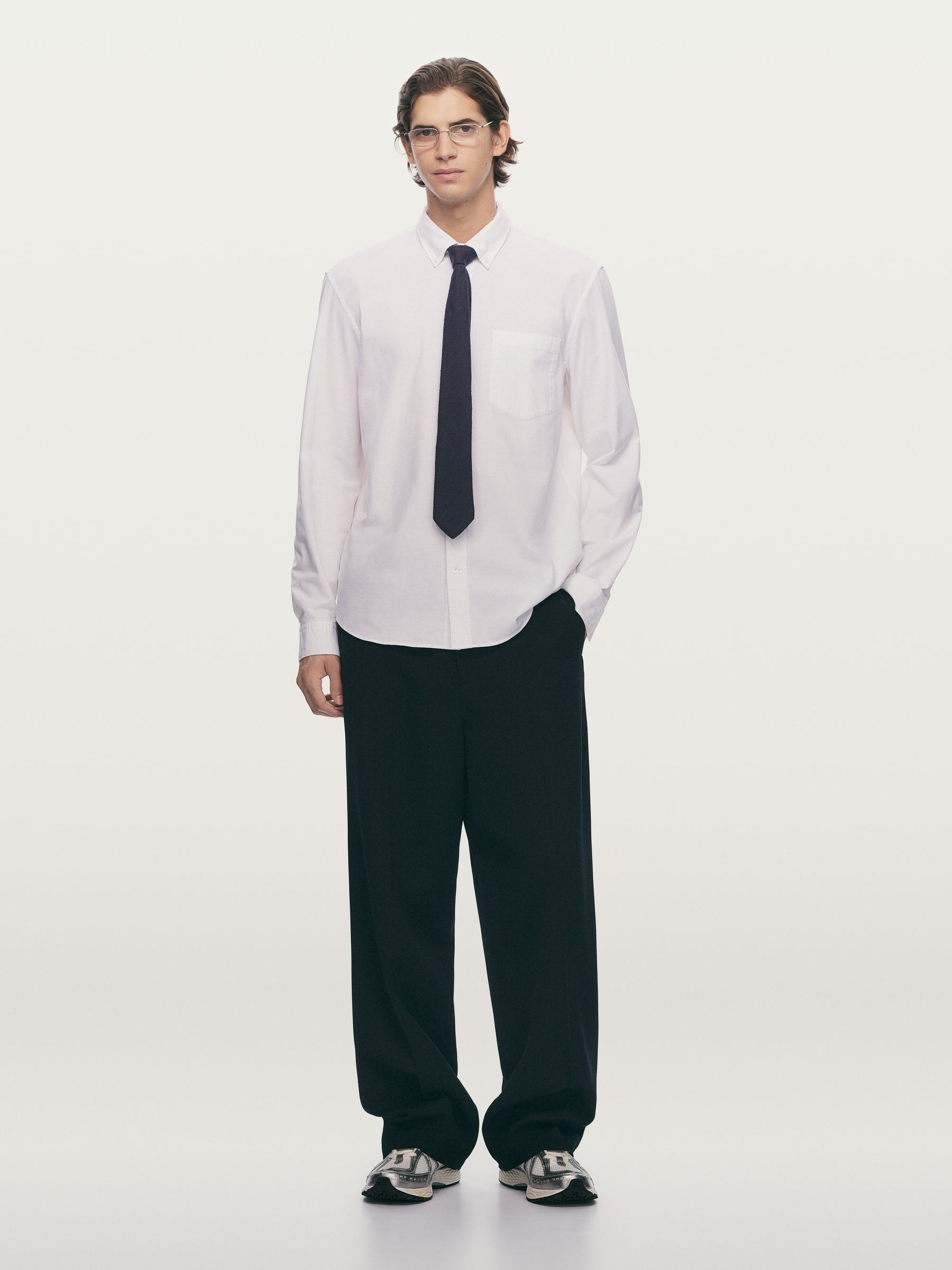 Loose Fit Wool Trousers - Dark Blue - Loose fit - Men - StillMedia/Environmental - 1