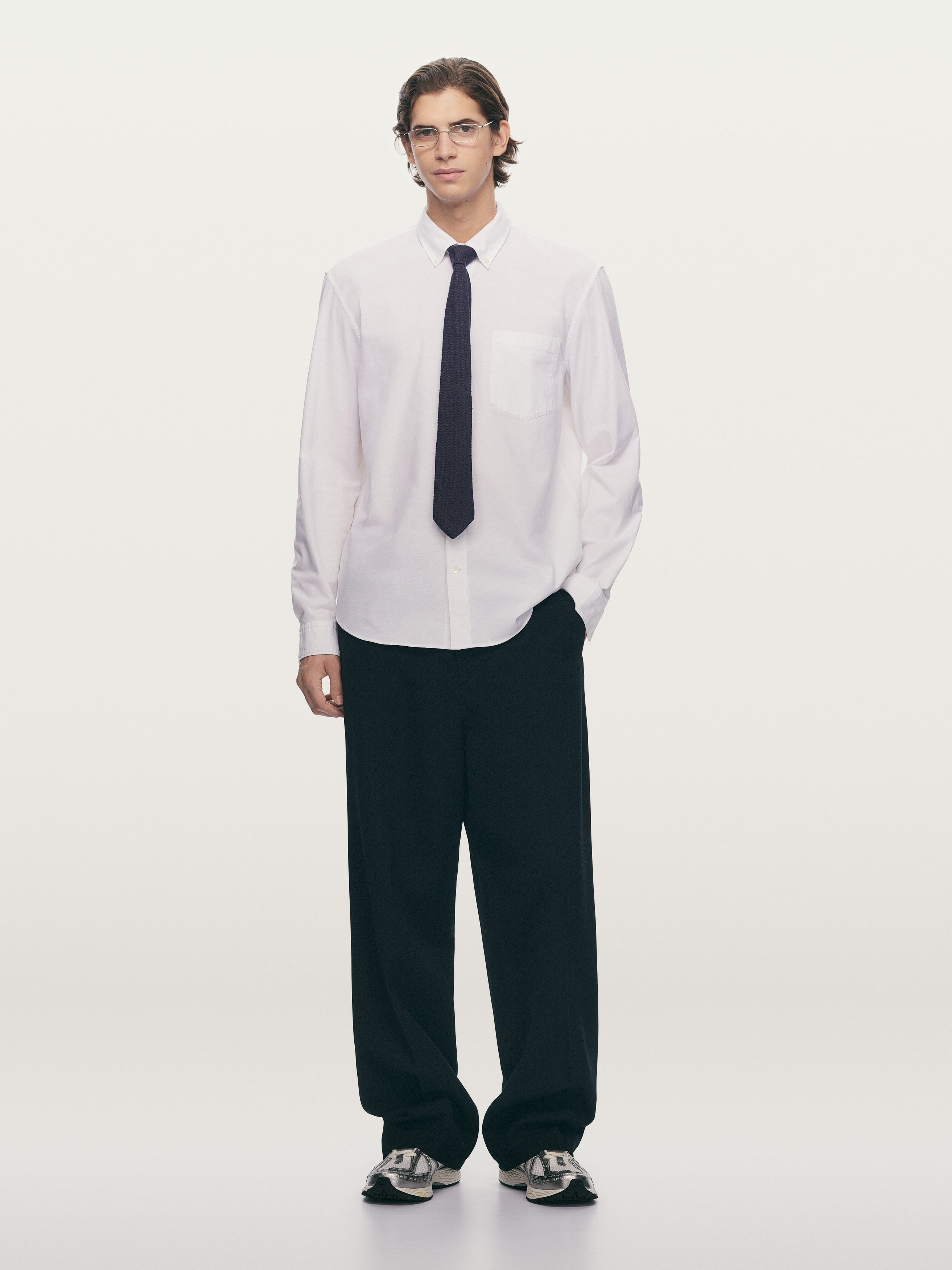 Relaxed Poplin Shirt-#FFFFFF-13877