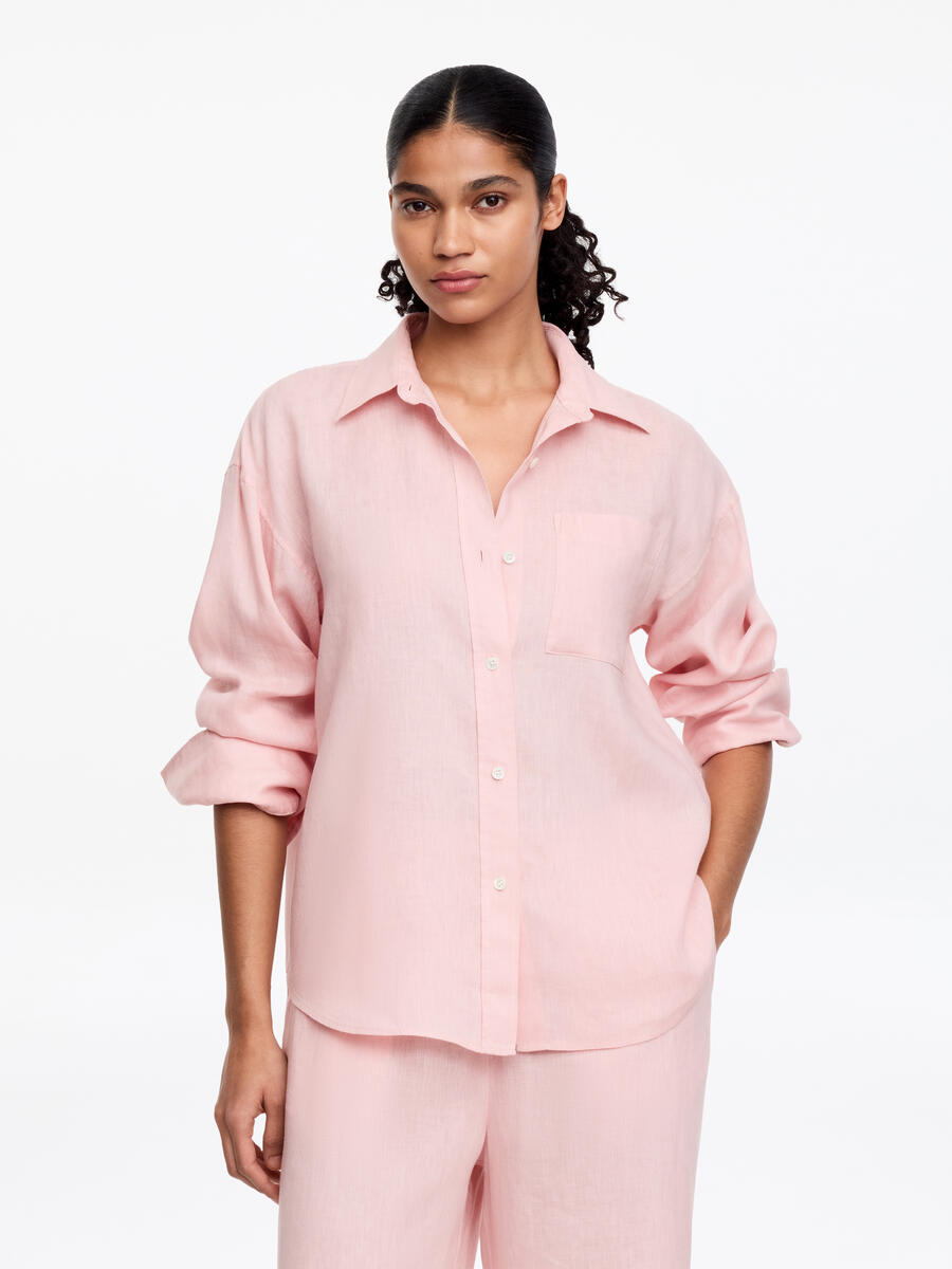ARKET Women's  Linen Shirt Pink,  size 44