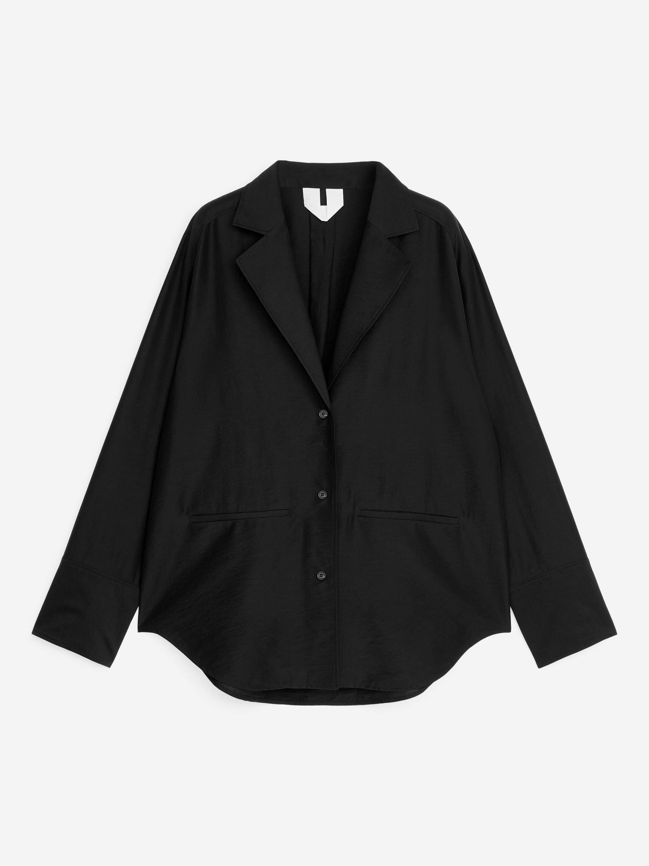 Figursyet skjorteblazer - Sort