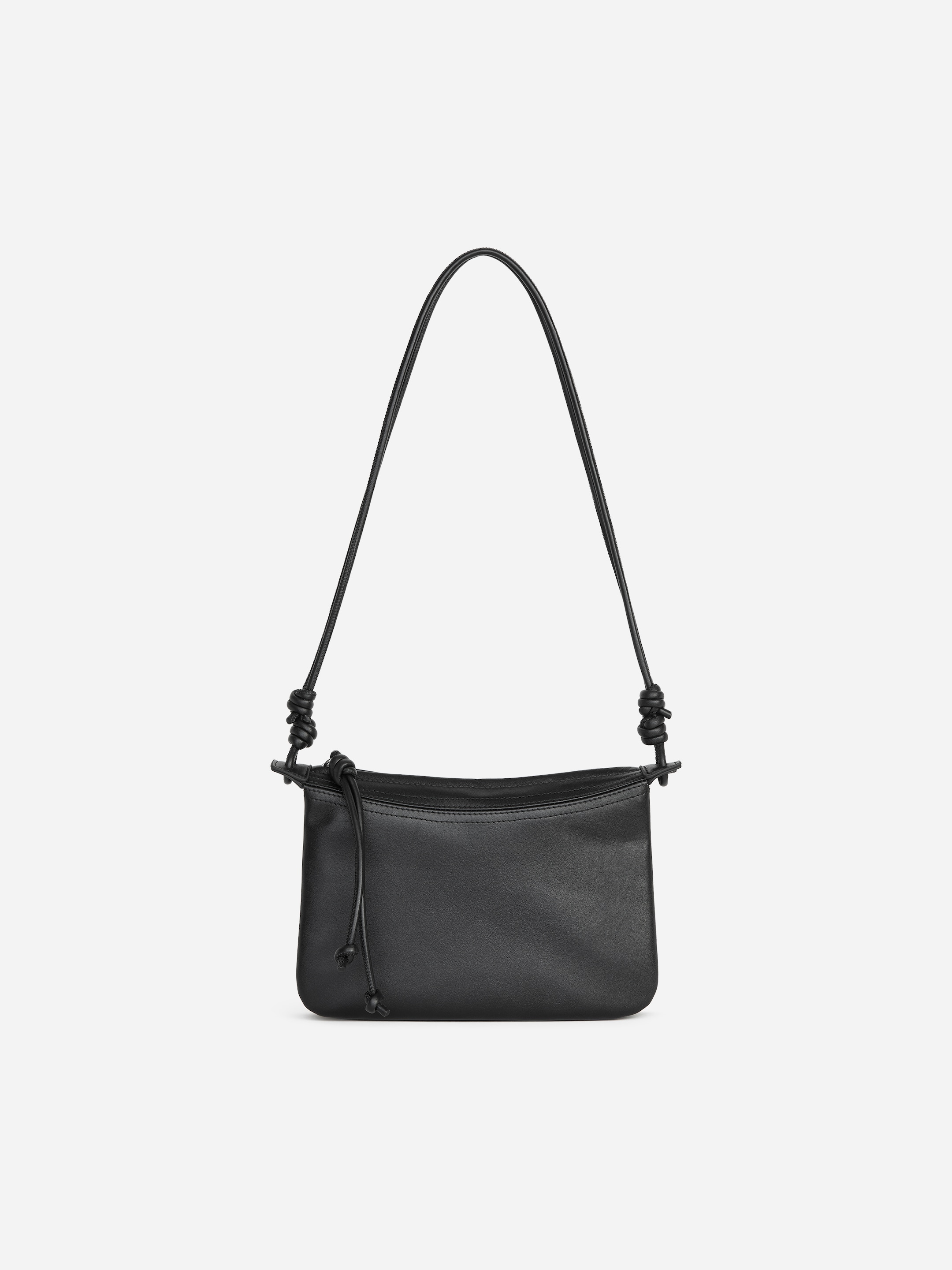Leather Crossbody Bag-Black-20342