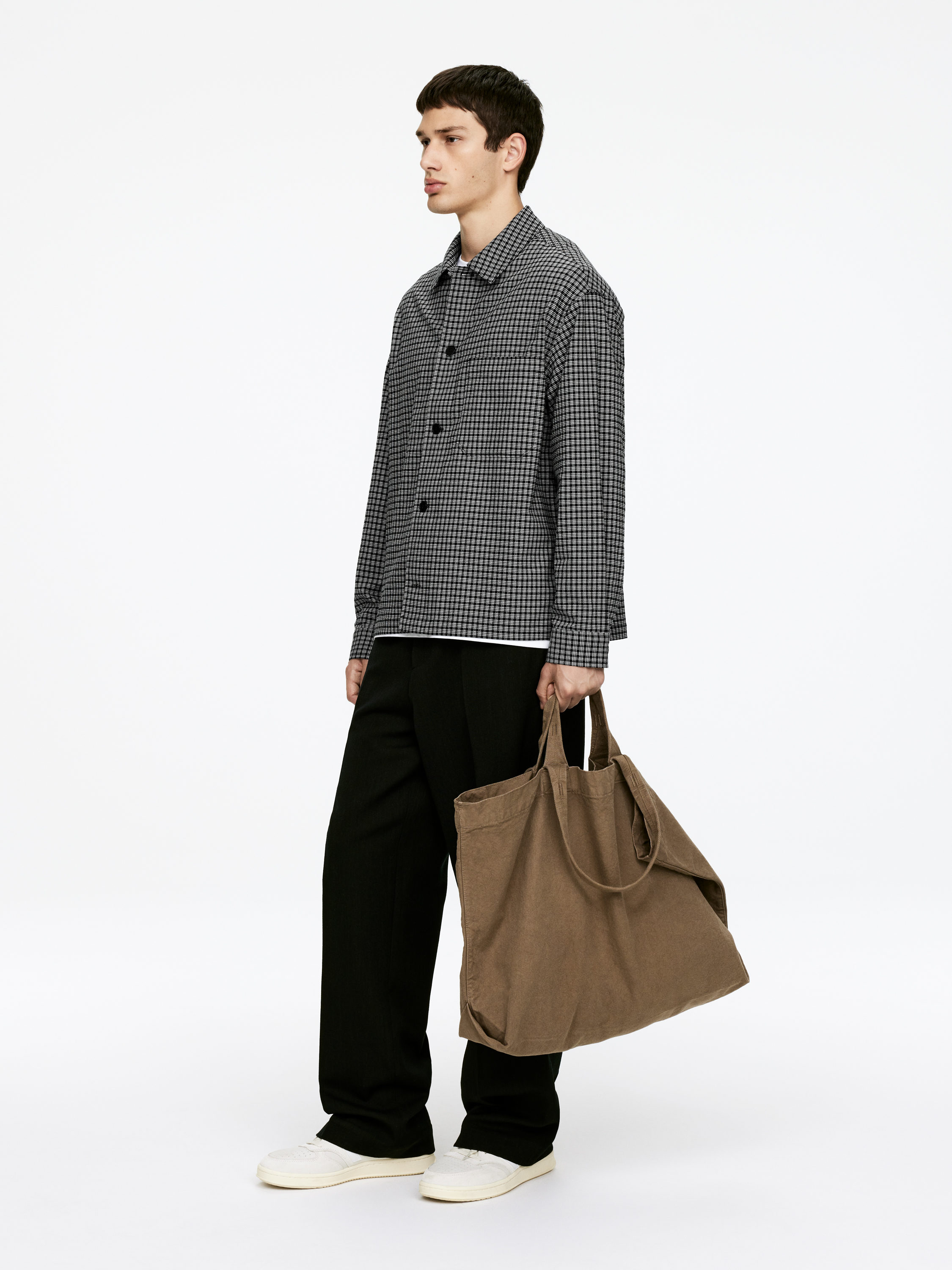 Seersucker Shirt - Black/White - Relaxed fit - Men - StillMedia/Lookbook - 4