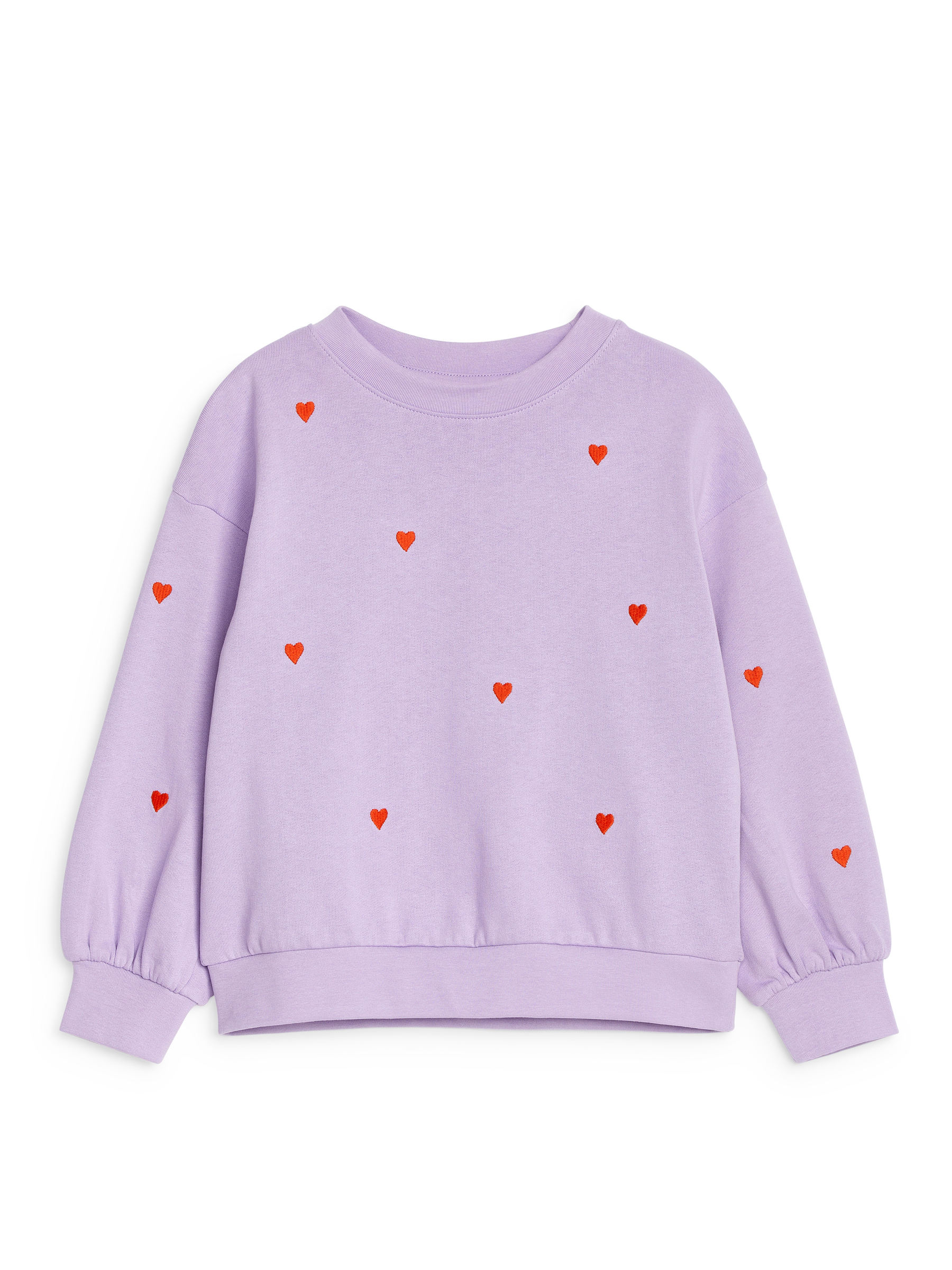 Embroidered Sweatshirt - Lilac/Red hearts - Oversized - Children - StillMedia/DescriptiveStillLife - 2