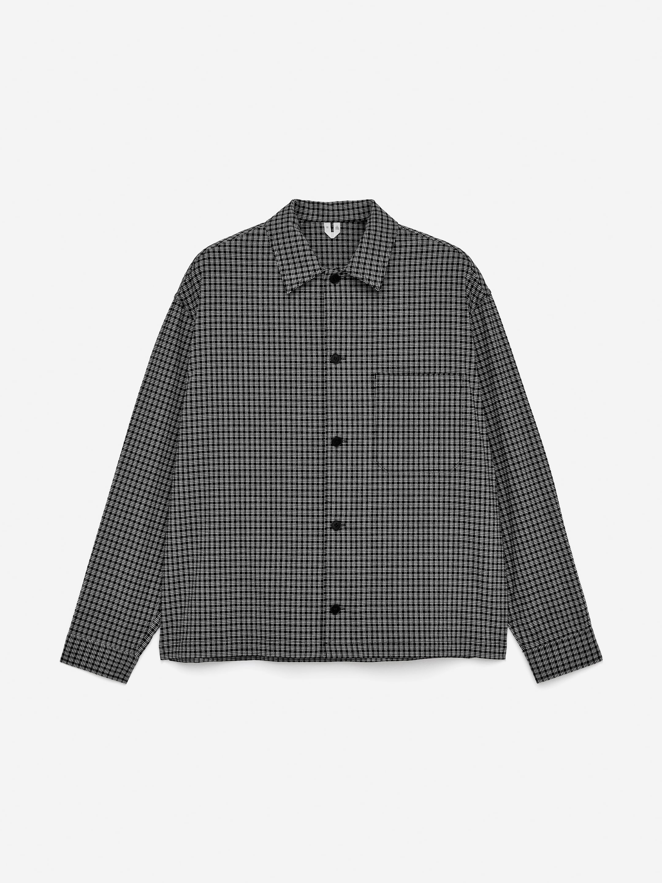Relaxed Seersucker Shirt - Black/White - Relaxed fit - Men - StillMedia/DescriptiveStillLife - 1