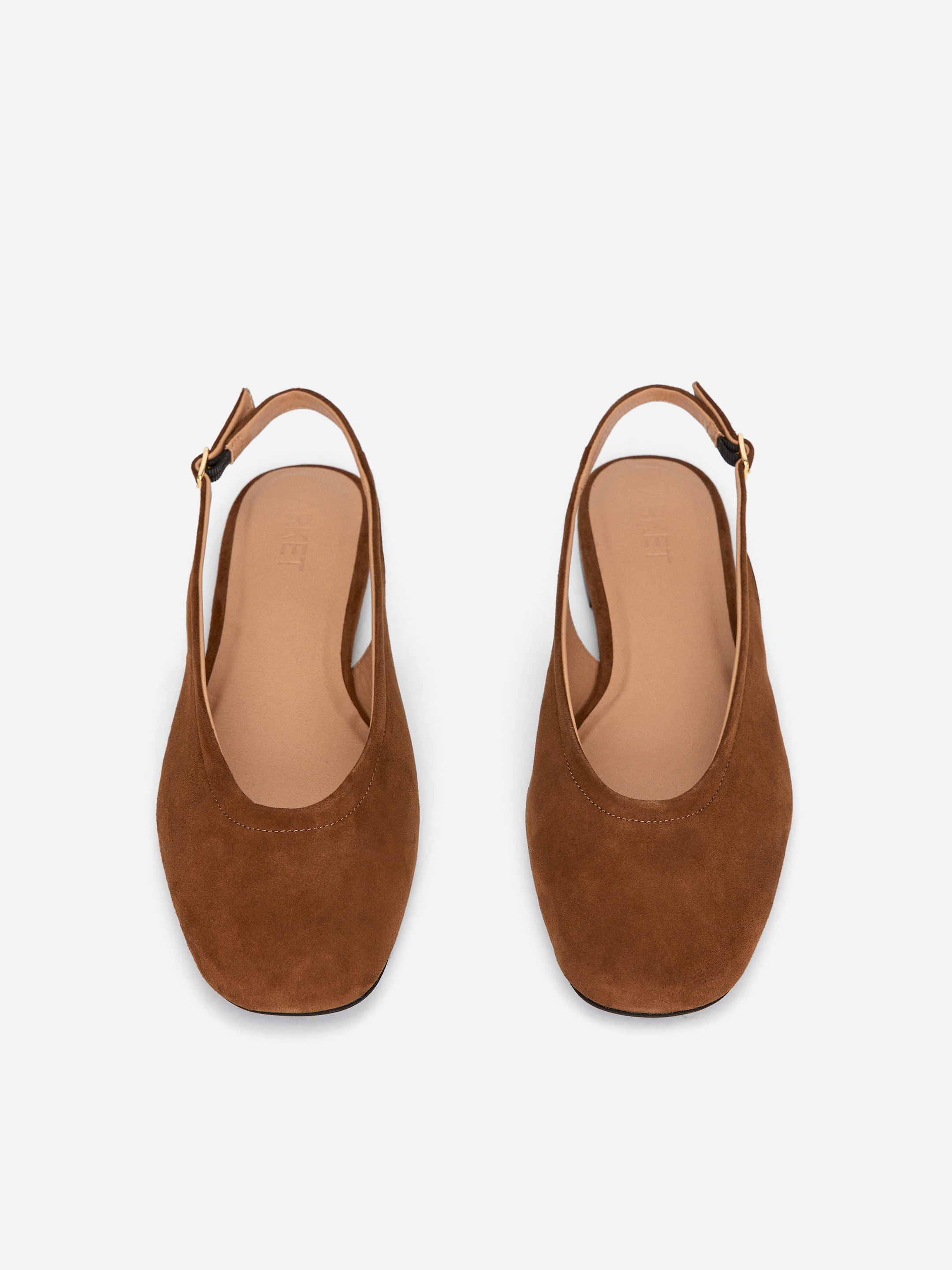 Grotere afbeelding bekijken: Suède ballerina's met slingback - Brown - DAMES | H&M BE 4