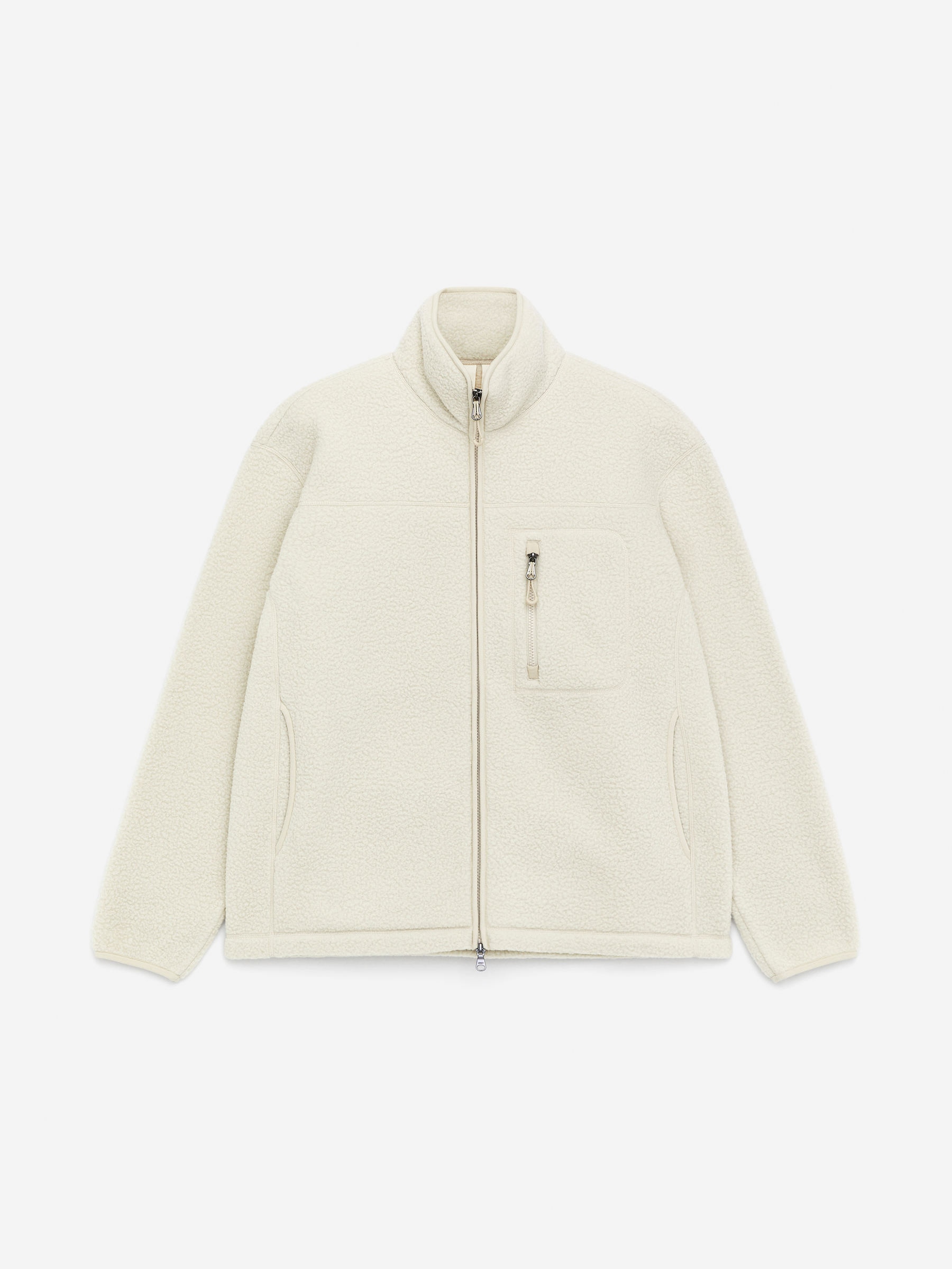 Fleece Jacket-Beige-16630