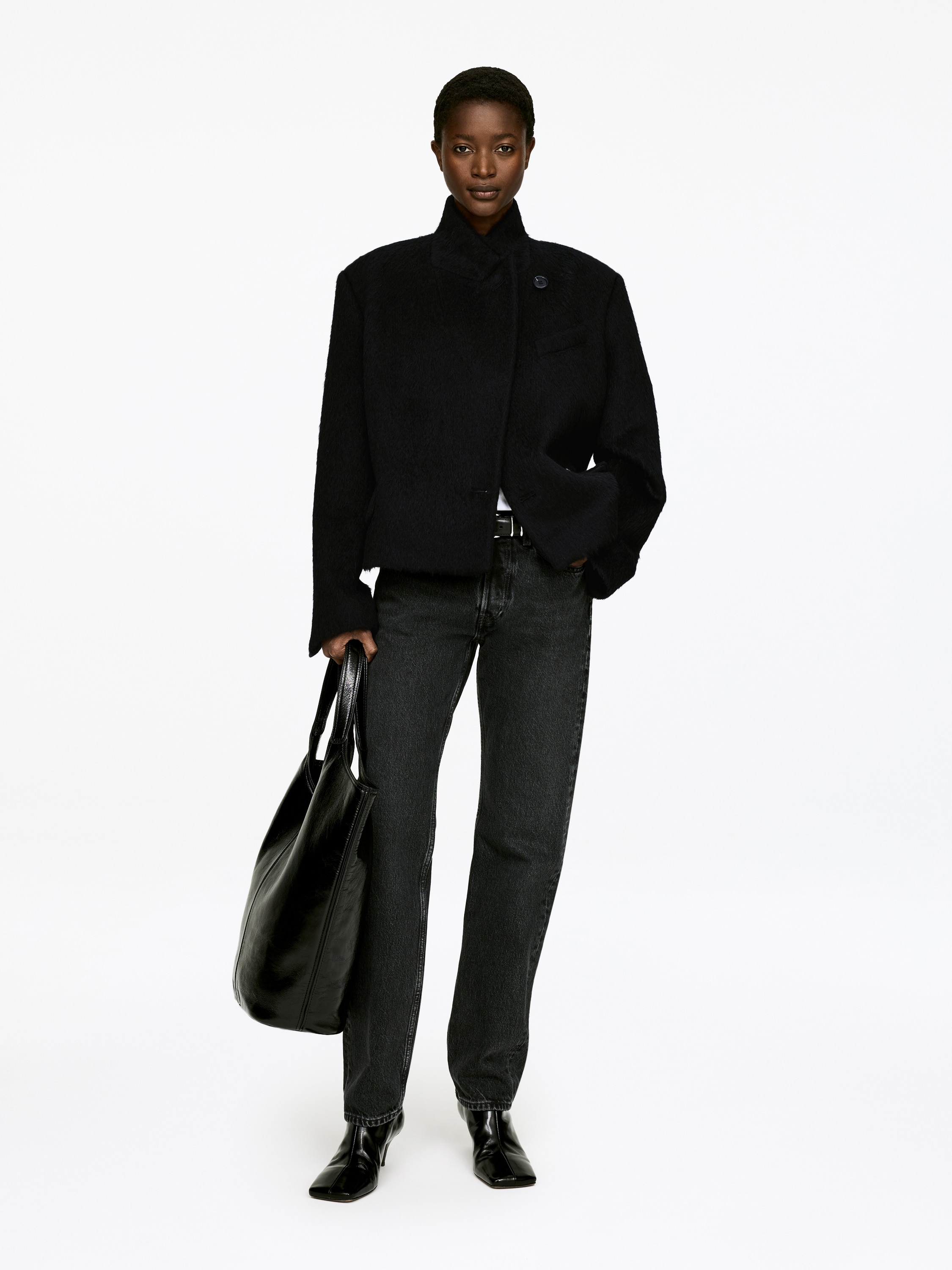 Σακάκι από μείγμα μαλλιού-αλπακά - Μαύρο