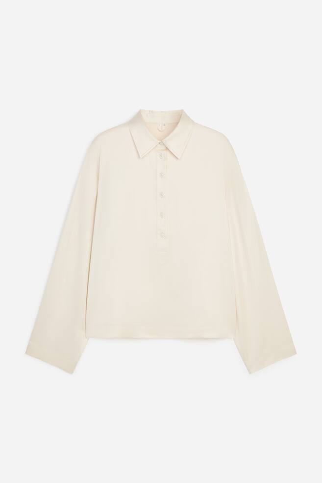 Relaxed Polo Shirt - Cremeweiß - 1