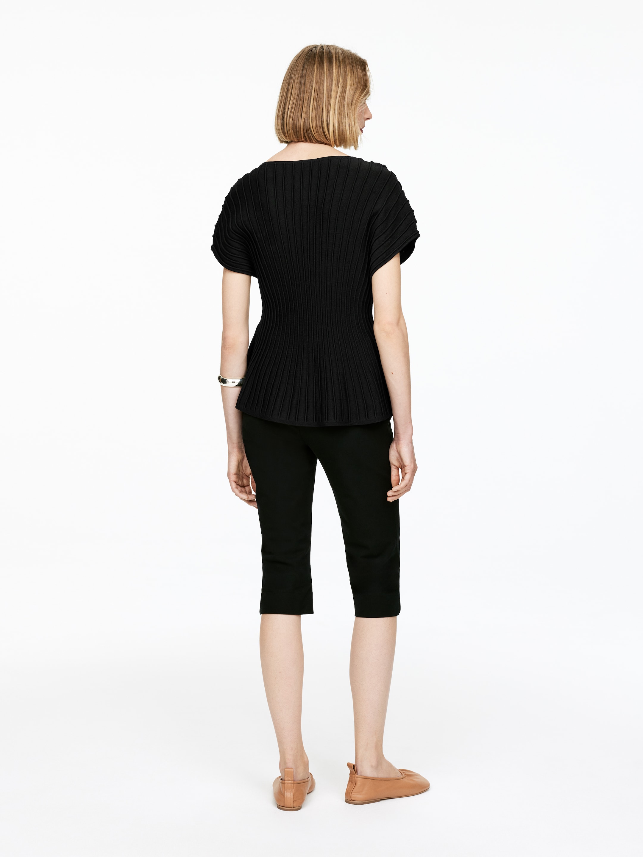 Ver imagen más grande: Top peplum de punto fino - Negro - MUJER | H&M ES 4
