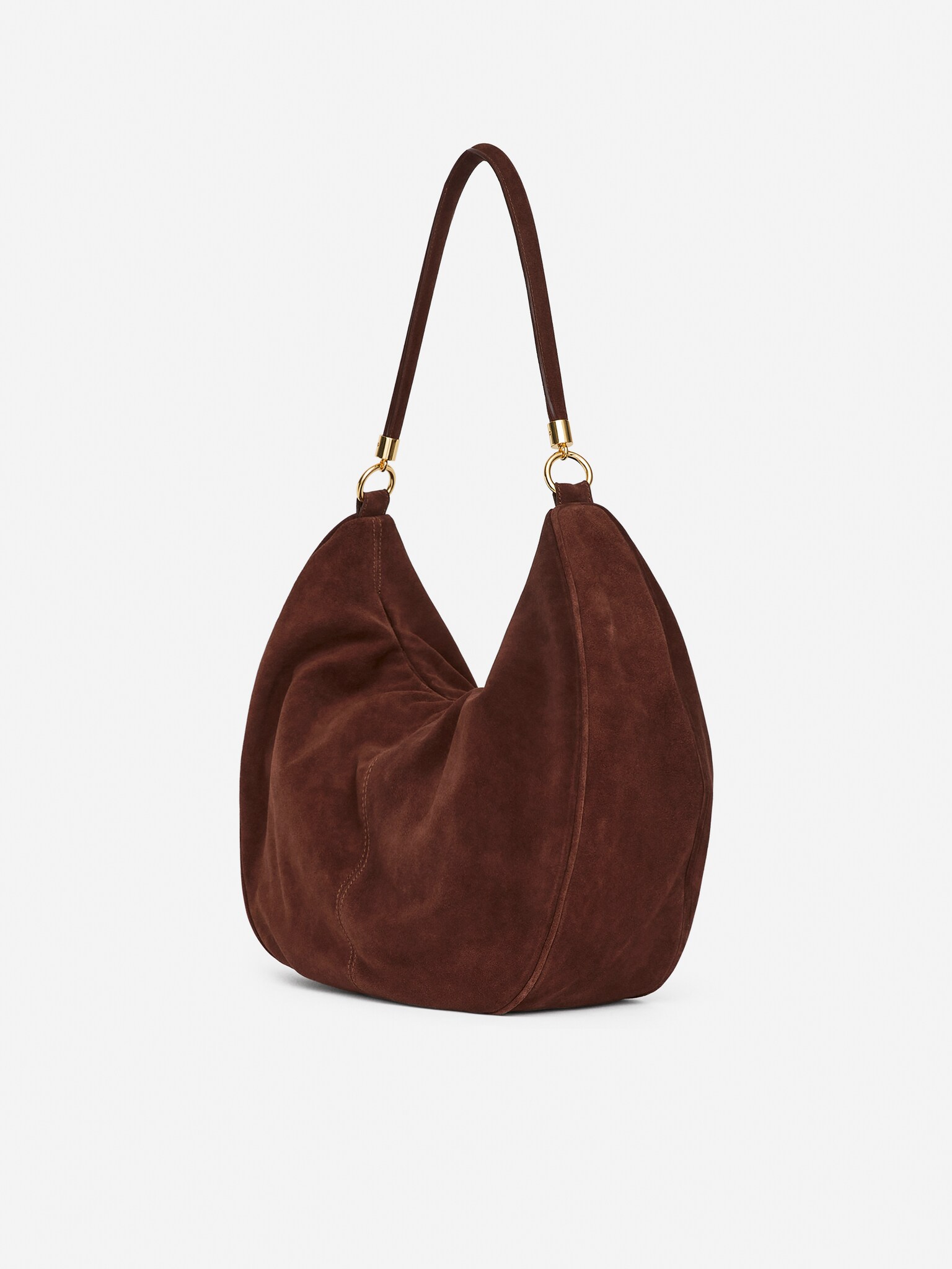 Sac à bandoulière en daim - Marron - 3