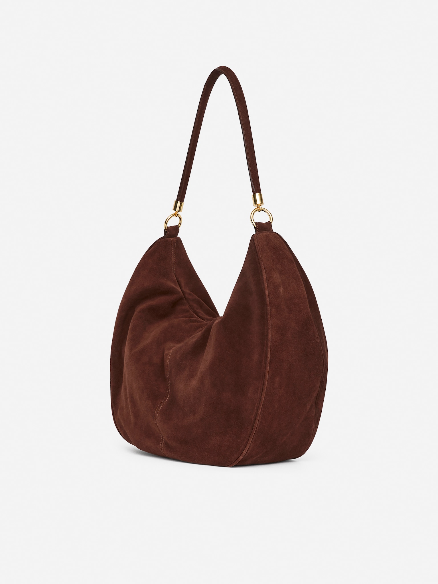 Sac à bandoulière en daim - Marron - 4