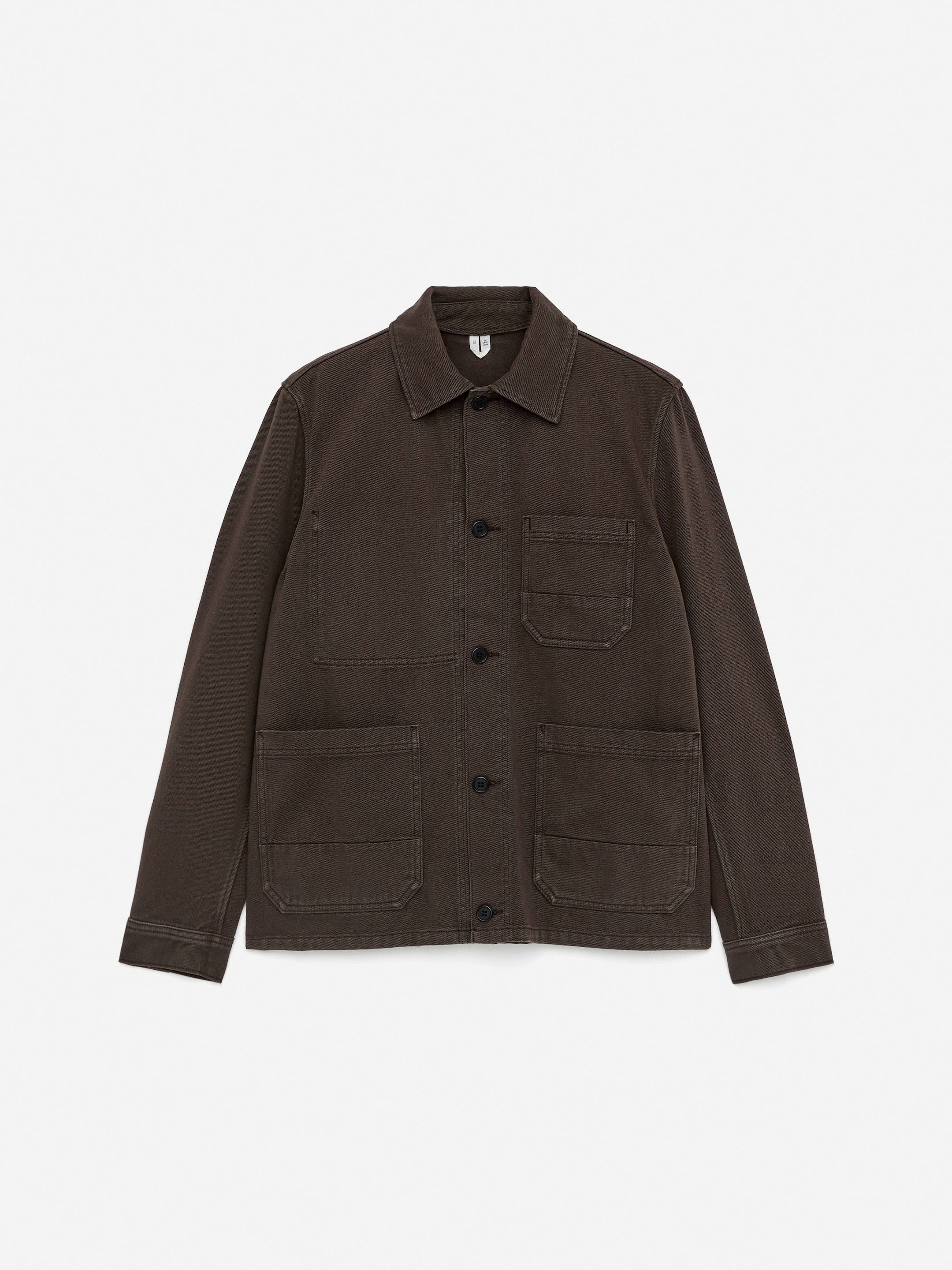 Overdyed Twill Overshirt-#484240-14778