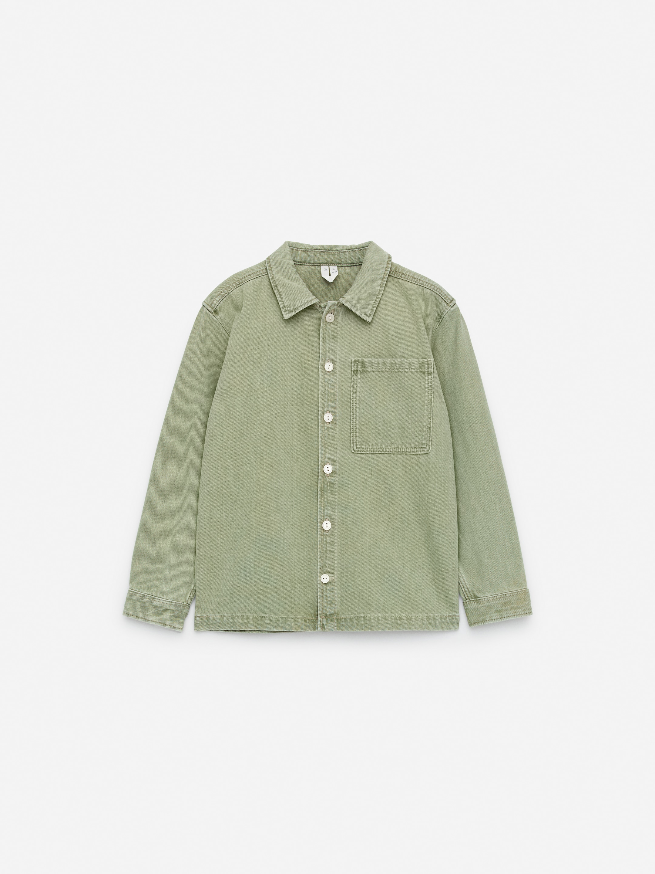 Visa större bild: Overshirt i denim med en tvättad look - Grön - BARN | H&M FI 1