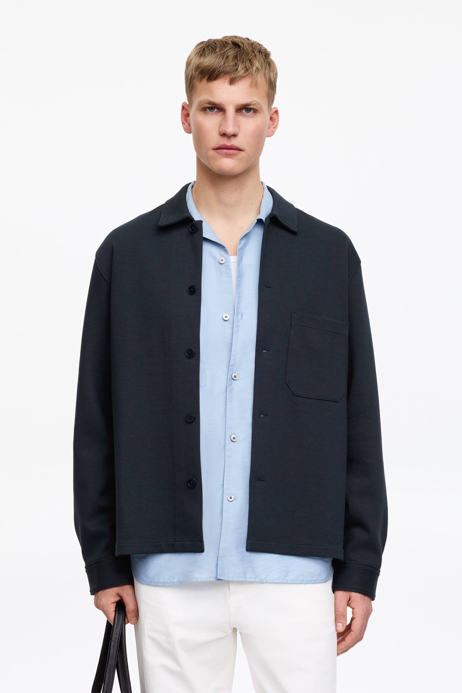 Jersey overshirt - Sötétkék/Vakond - 1