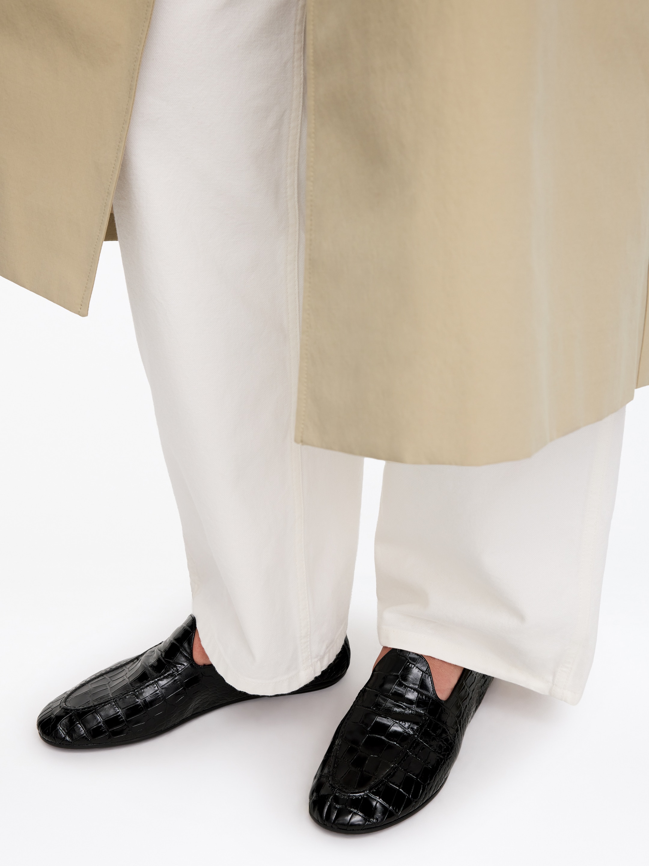 Mocassins en cuir façon croco - Noir - Femme - StillMedia/Lookbook - 6